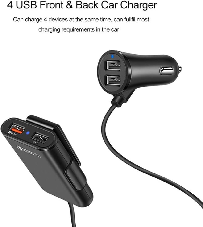 ORANGLES Fast Car Charger Four‑Port Super Quick Charge Adapter - detailed closeup view - Image 3 of 6 | great for travel | Texas | Free Shipping ORANGLES