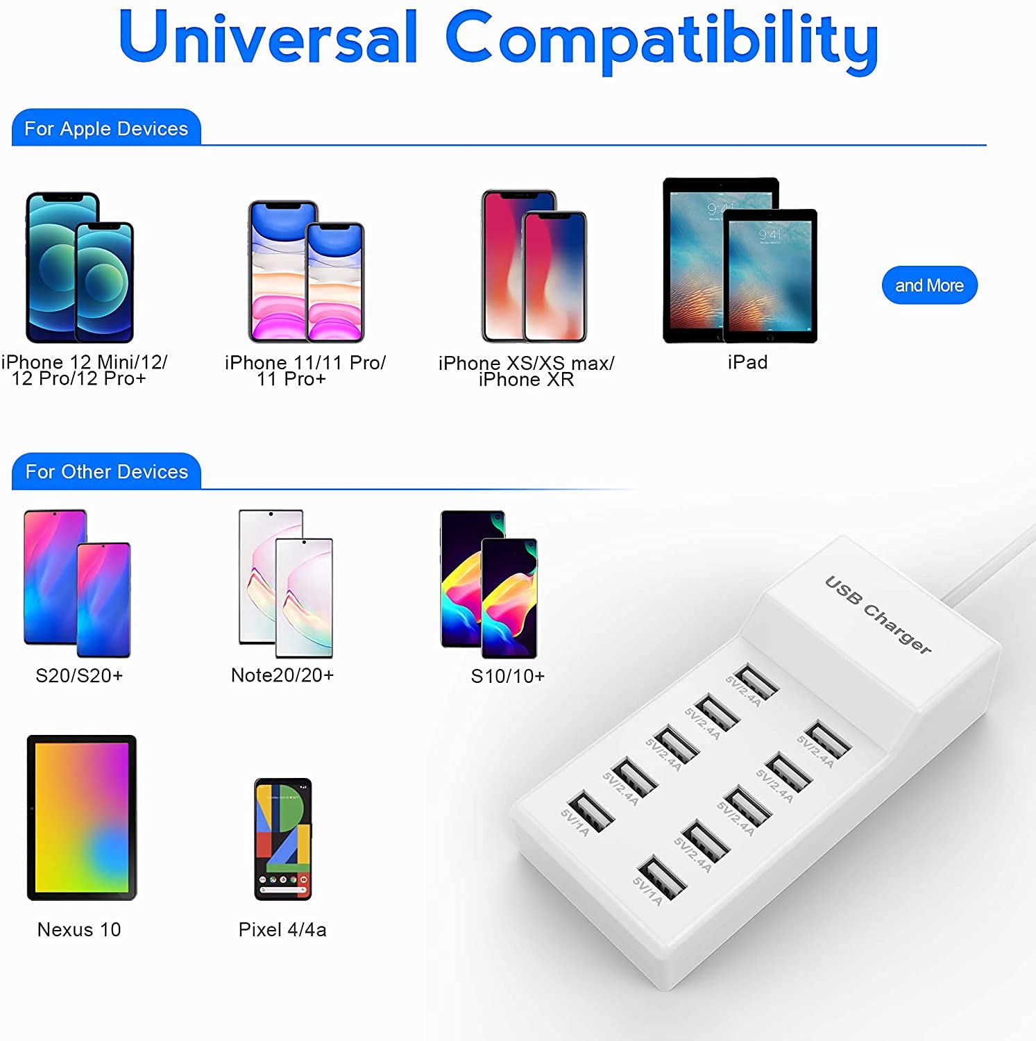 ORANGLES Fast Phone Charger 5V2A USB Multi‑Port Mobile Charging Hub - angled perspective - Image 4 of 5 | excellent for daily use | New York | Free Shipping ORANGLES