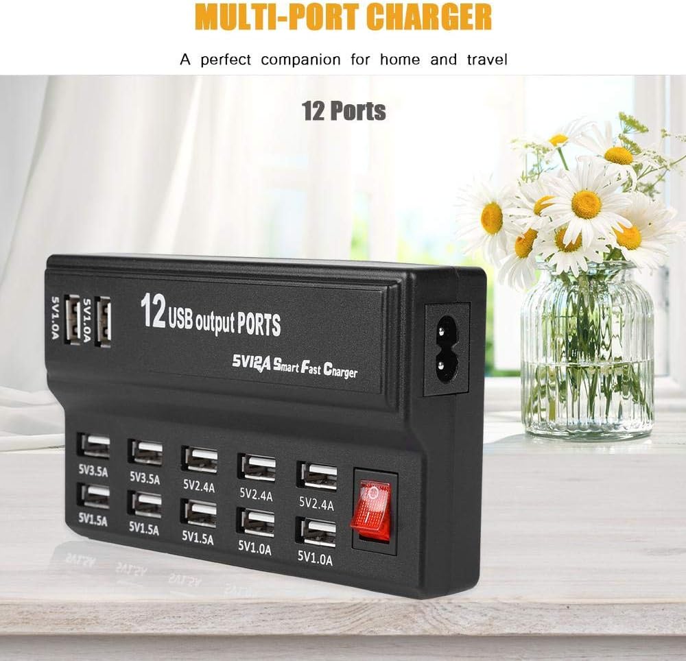 ORANGLES USB Charger 12‑Port Multi‑Device Fast Charging Station - detailed closeup view - Image 3 of 6 | great for travel | Texas | Free Shipping ORANGLES