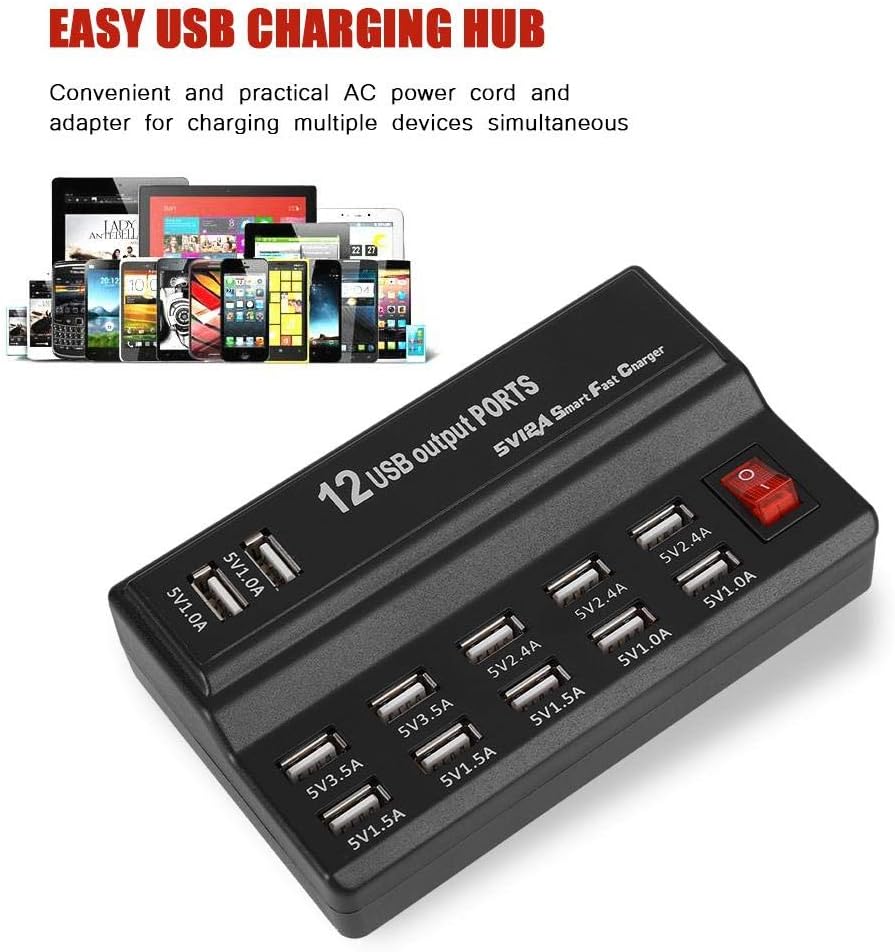 ORANGLES USB Charger 12‑Port Multi‑Device Fast Charging Station - angled perspective - Image 4 of 6 | excellent for daily use | New York | Free Shipping ORANGLES
