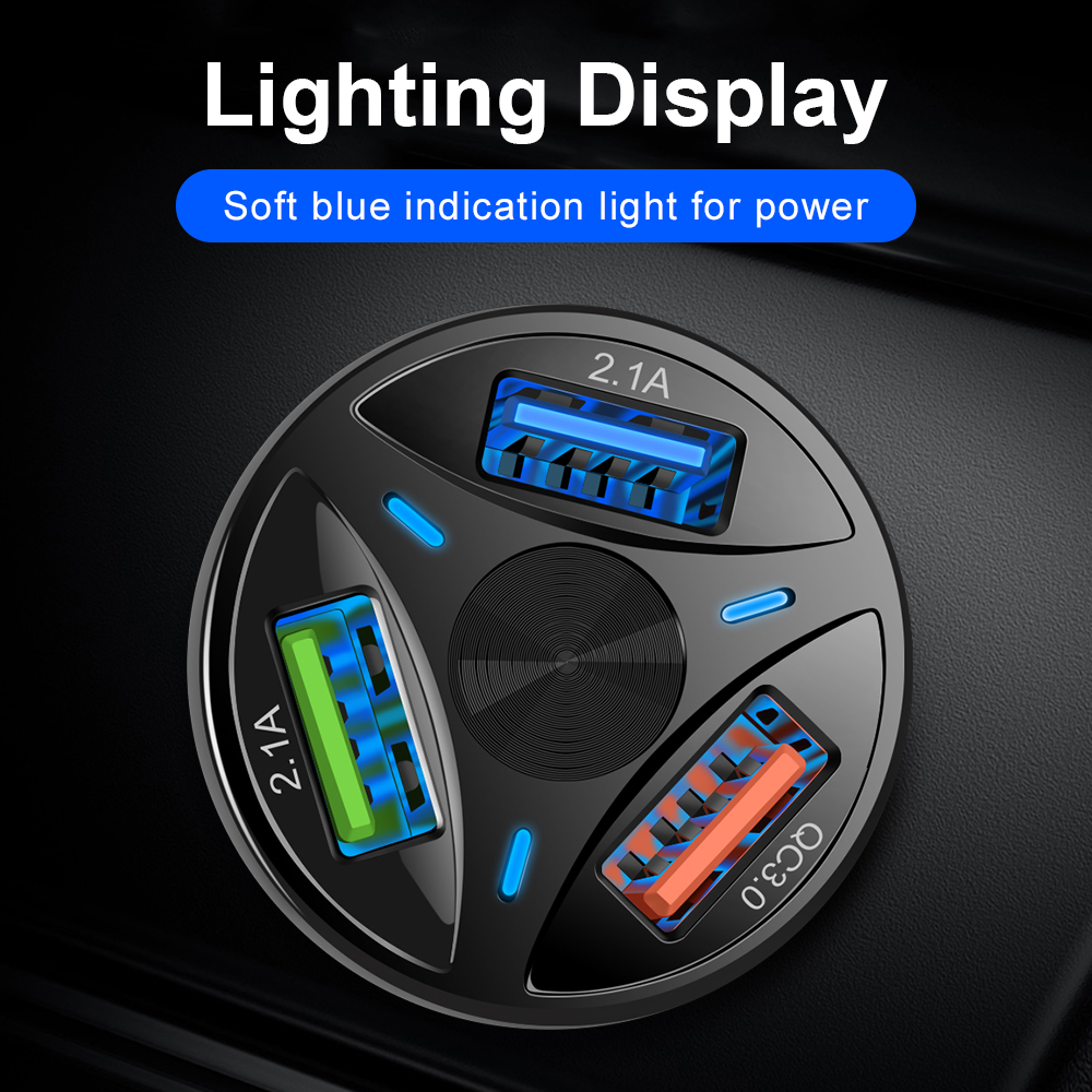 ORANGLES Car Charger QC3.0 USB Dual Port Fast Charging Adapter - detailed closeup view - Image 3 of 5 | great for travel | Texas | Free Shipping ORANGLES