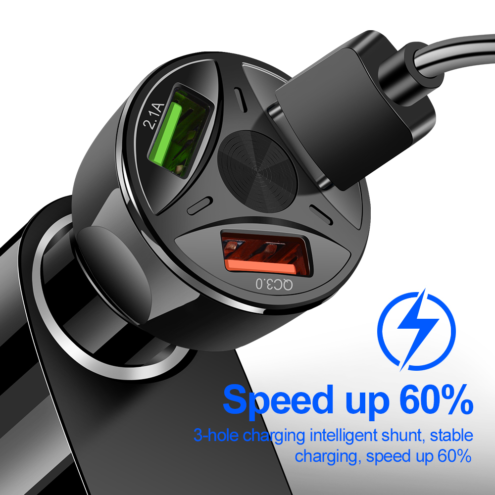 ORANGLES Car Charger QC3.0 USB Dual Port Fast Charging Adapter - angled perspective - Image 4 of 5 | excellent for daily use | New York | Free Shipping ORANGLES