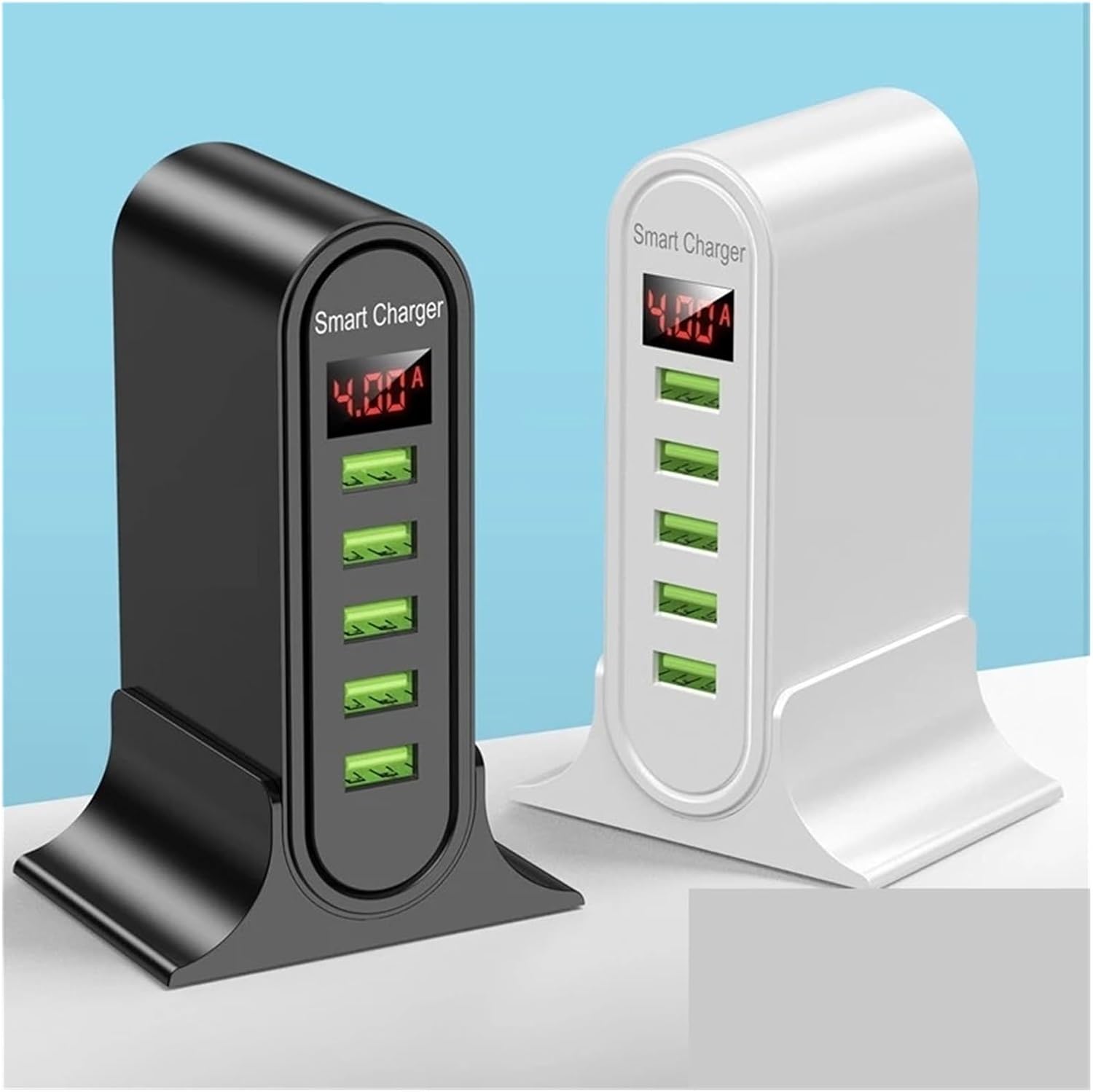 ORANGLES USB Charger Five‑Port Smart Multi‑Device Fast Charging Hub - high resolution display - Image 2 of 6 | perfect for office | California | Free Shipping ORANGLES