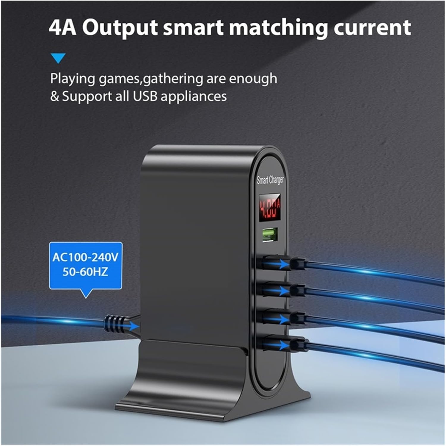 ORANGLES USB Charger Five‑Port Smart Multi‑Device Fast Charging Hub - angled perspective - Image 4 of 6 | excellent for daily use | New York | Free Shipping ORANGLES