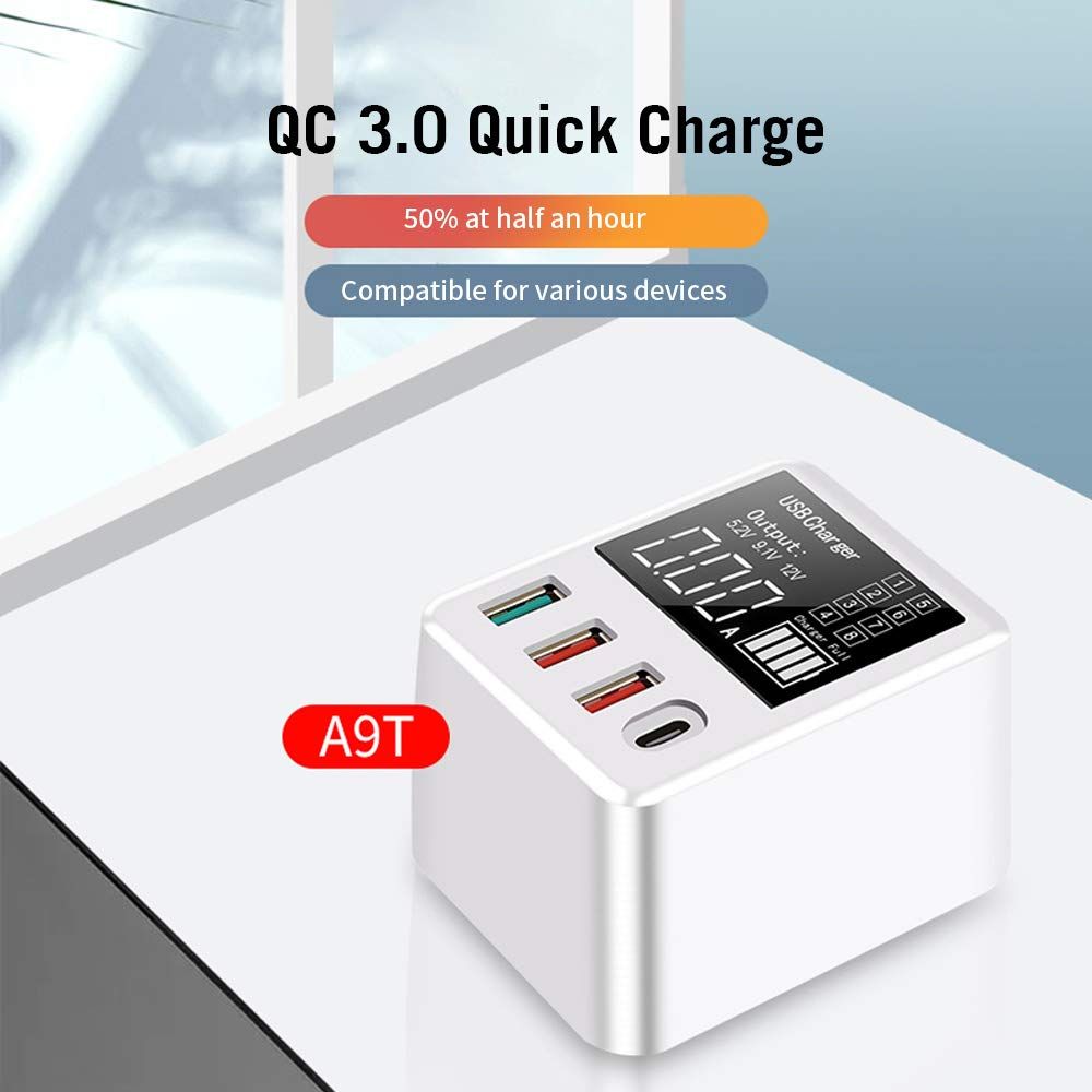 ORANGLES Travel Charger 4‑Port Multi‑Device Fast Charging Head for Portable Convenience - high resolution display - Image 2 of 6 | perfect for office | California | Free Shipping ORANGLES