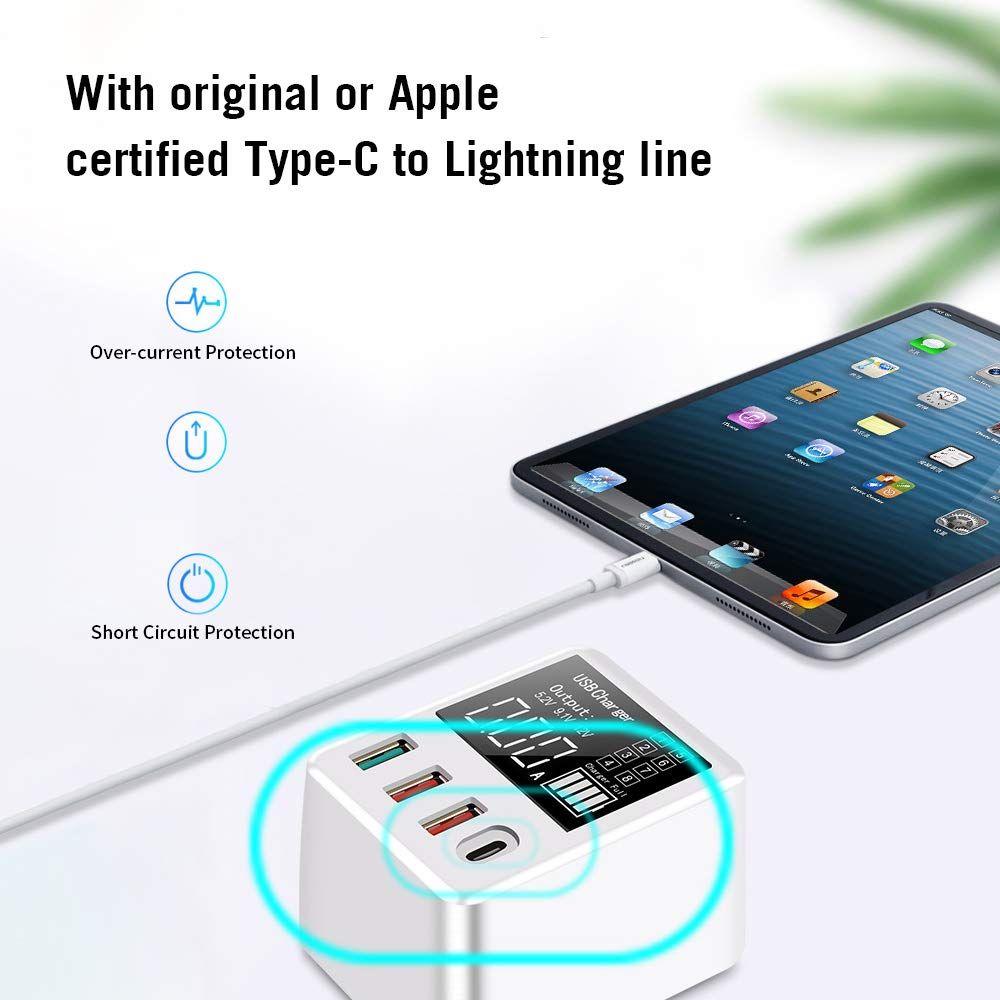 ORANGLES Travel Charger 4‑Port Multi‑Device Fast Charging Head for Portable Convenience - angled perspective - Image 4 of 6 | excellent for daily use | New York | Free Shipping ORANGLES