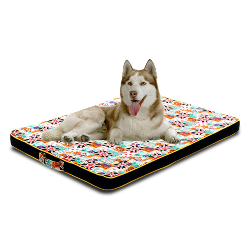 Thickened Pet Canvas Dog Bed Mat – Printed Comfort Mattress