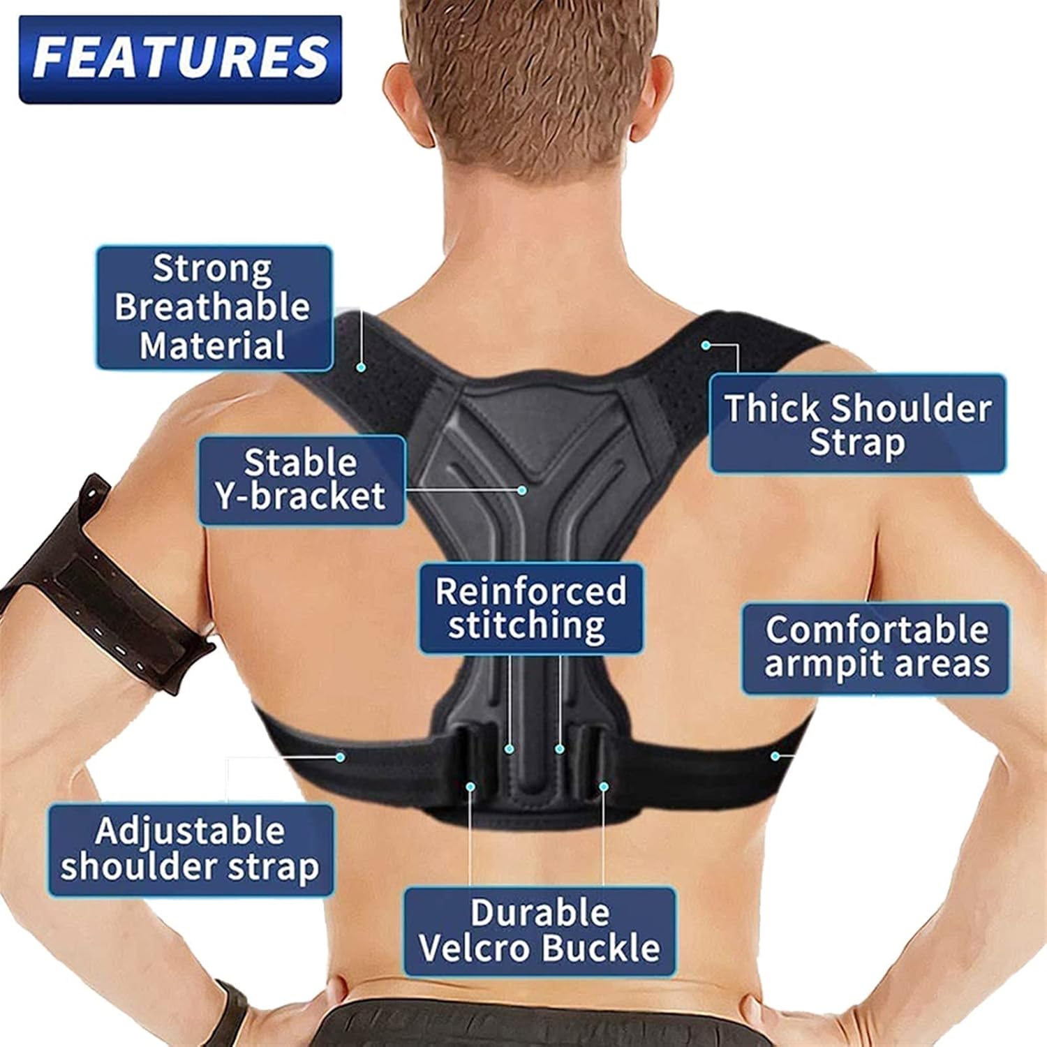 ORANGLES Invisible Anti‑Hunchback Posture Corrector – Sitting & Back Support Belt - full product showcase - displaying specifications - Image 5 of 6 | adapts to any space | Invisible Anti‑Hunchback Posture Corrector – Sitting & Back Support Belt deal New Jersey | Free Shipping ORANGLES