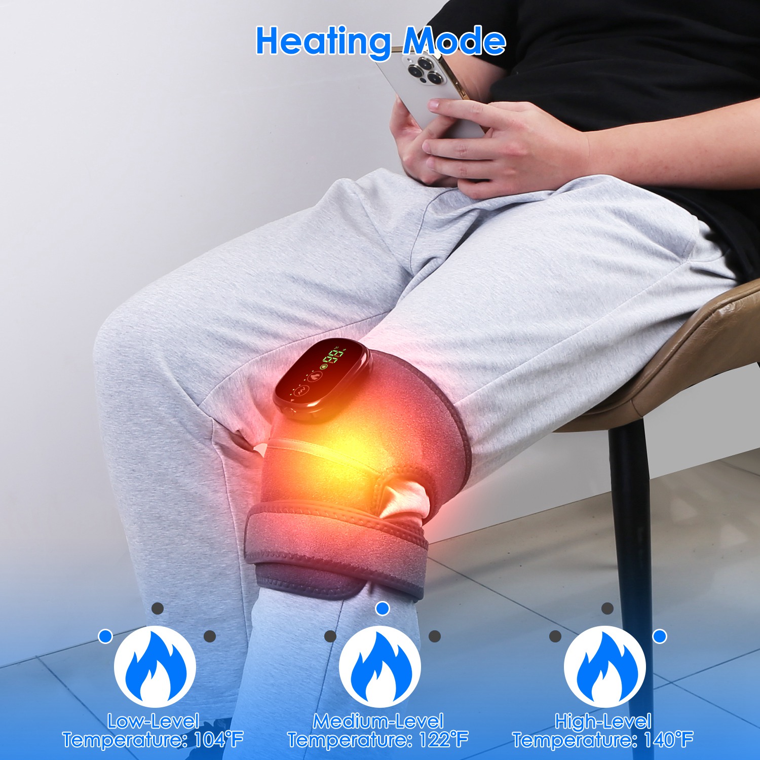 ORANGLES Knee Massager with Heat 3‑in‑1 Heated Brace for Knee, Shoulder, and Elbow with Vibration Therapy - elegant presentation - Image 6 of 6 | designed for enthusiasts | Illinois | Free Shipping ORANGLES