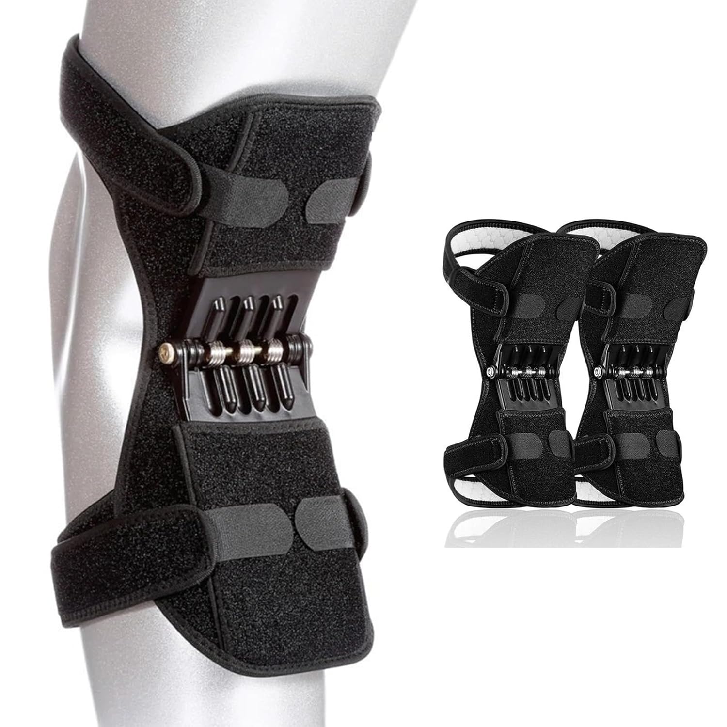 ORANGLES Knee Brace Joint Power Support with 4‑Spring Ergonomic Stabilizer Pads (2 Pack) - sleek design view - revealing details - Image 1156 of 10 | fits any environment | New Knee Brace Joint Power Support with 4‑Spring Ergonomic Stabilizer Pads (2 Pack) South Dakota | Free Shipping ORANGLES