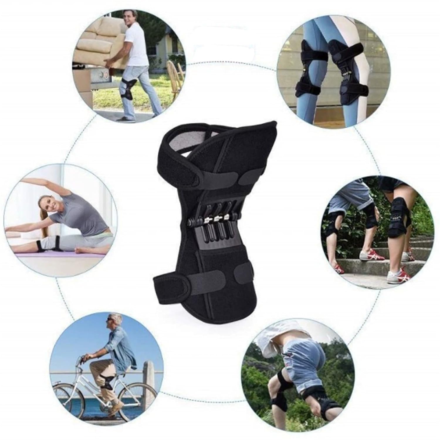 ORANGLES Knee Brace Joint Power Support with 4‑Spring Ergonomic Stabilizer Pads (2 Pack) - elegant presentation - Image 6 of 6 | designed for enthusiasts | Illinois | Free Shipping ORANGLES