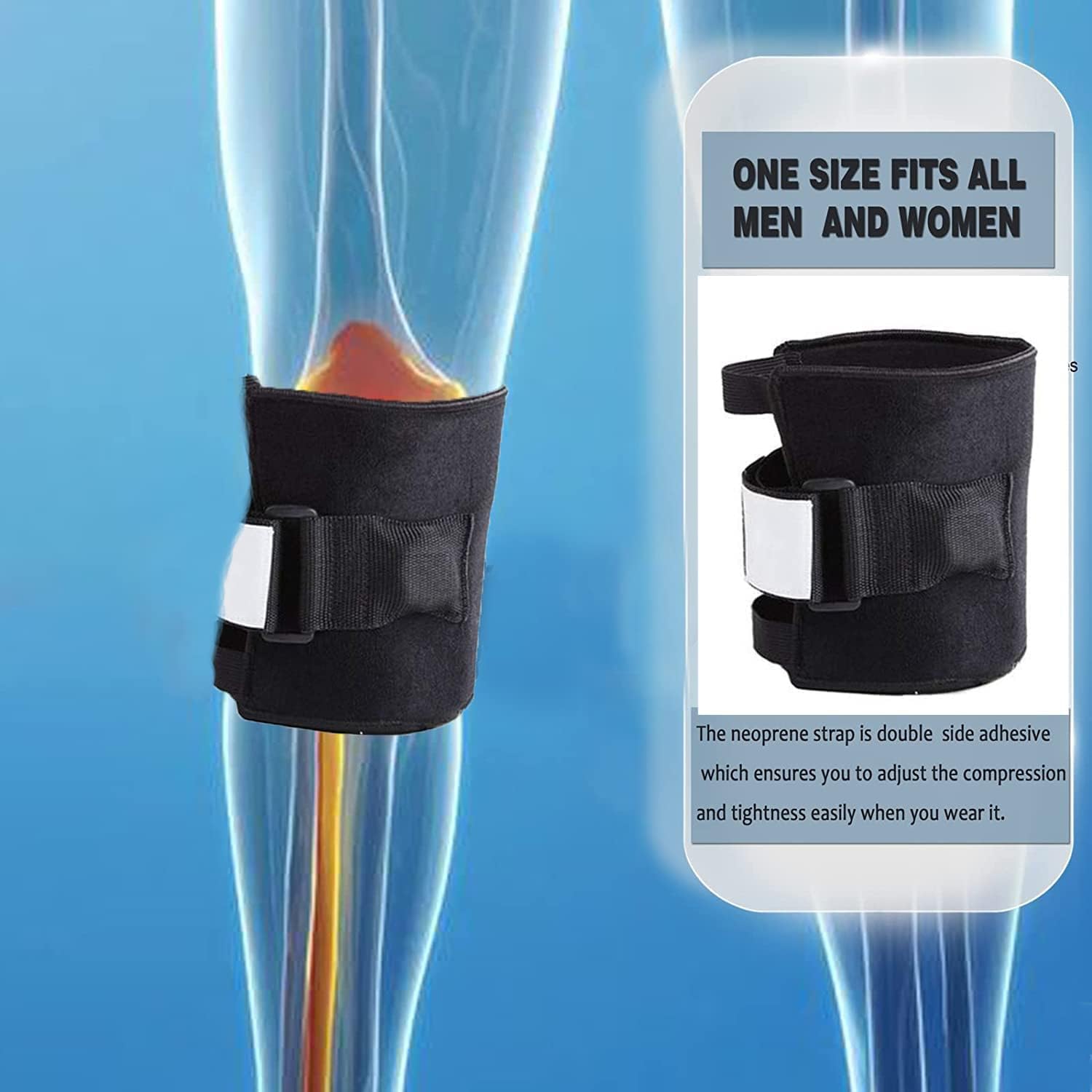 ORANGLES Knee Brace Health Care Sports Leg Guard for Pain Relief and Joint Support - high resolution display - Image 2 of 4 | perfect for office | California | Free Shipping ORANGLES
