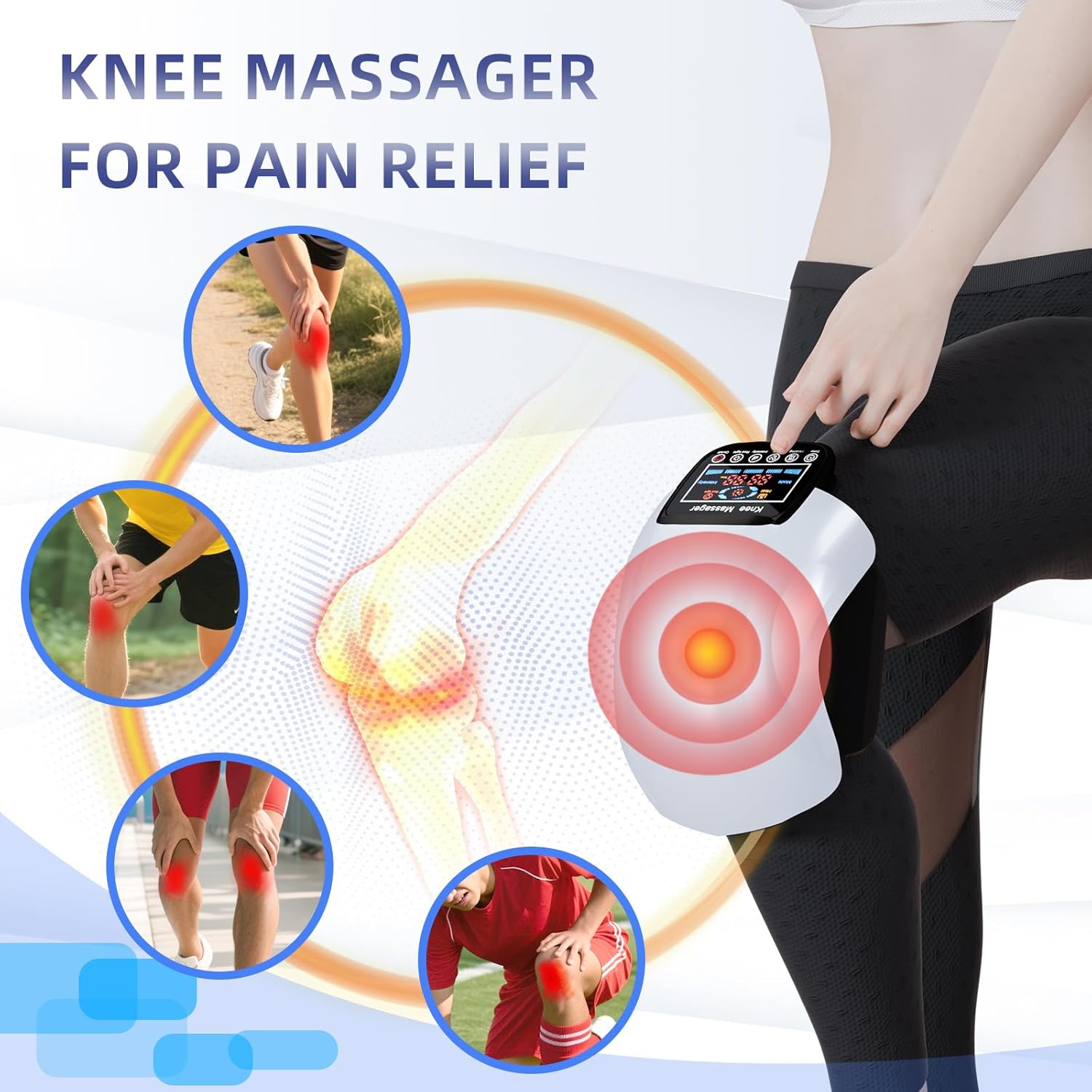 ORANGLES Knee Massager Electric Heated Knee Pads for Therapy, Pain Relief, and Joint Support - elegant presentation - Image 6 of 6 | designed for enthusiasts | Illinois | Free Shipping ORANGLES