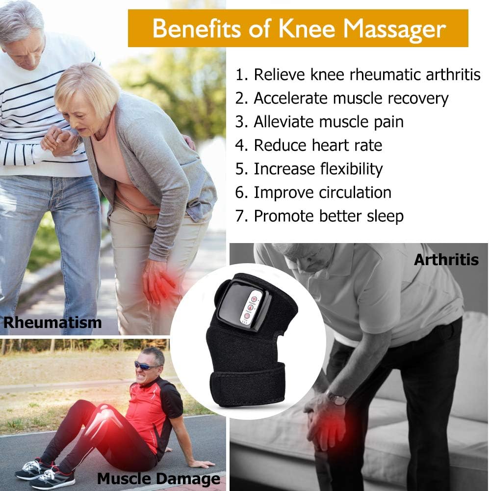 ORANGLES Portable Knee Massager Electric Infrared Heating and Vibration Therapy Physiotherapy Wrap - angled perspective - Image 4 of 6 | excellent for daily use | New York | Free Shipping ORANGLES