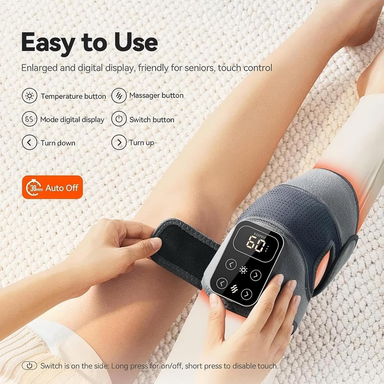 ORANGLES Pain Relief Massager Smart Rechargeable Knee Pad with Bandage Design for Comfort and Recovery - elegant presentation - Image 6 of 6 | designed for enthusiasts | Illinois | Free Shipping ORANGLES
