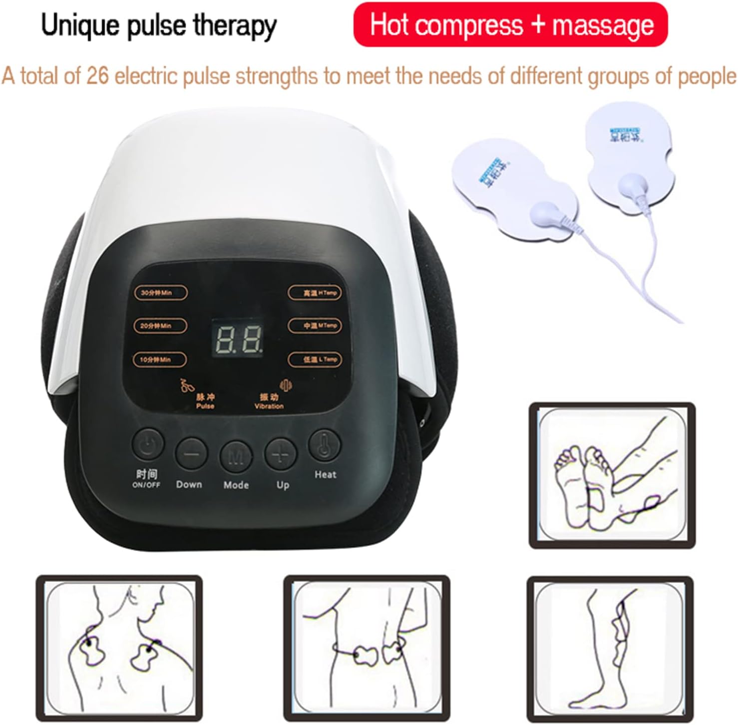 ORANGLES Portable Knee Massager Smart Rechargeable Instrument and Support Pad for Pain Relief - high resolution display - Image 2 of 6 | perfect for office | California | Free Shipping ORANGLES