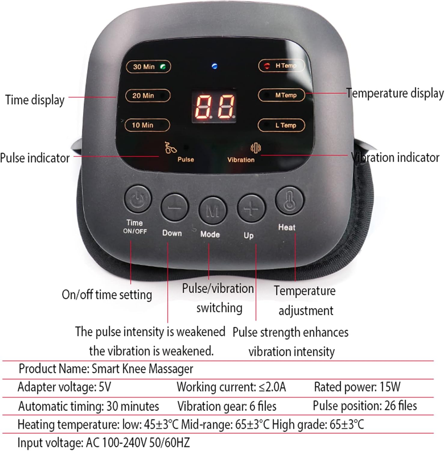 ORANGLES Portable Knee Massager Smart Rechargeable Instrument and Support Pad for Pain Relief - full product showcase - Image 5 of 6 | suitable for professionals | Florida | Free Shipping ORANGLES