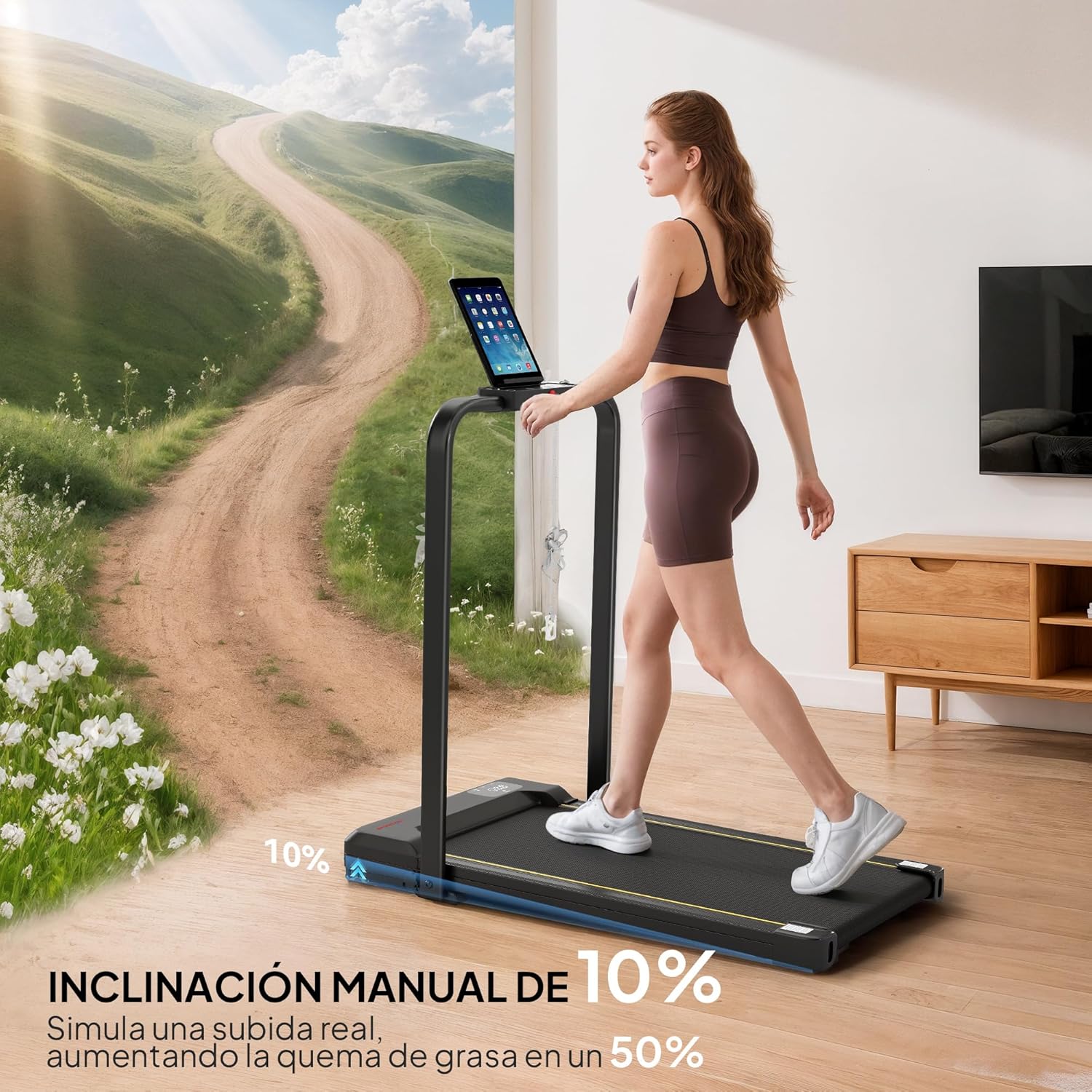 ORANGLES Foldable Treadmill Walking Pad Under Desk Running Machine with LED and Remote - high resolution display - Image 2 of 6 | perfect for office | California | Free Shipping ORANGLES