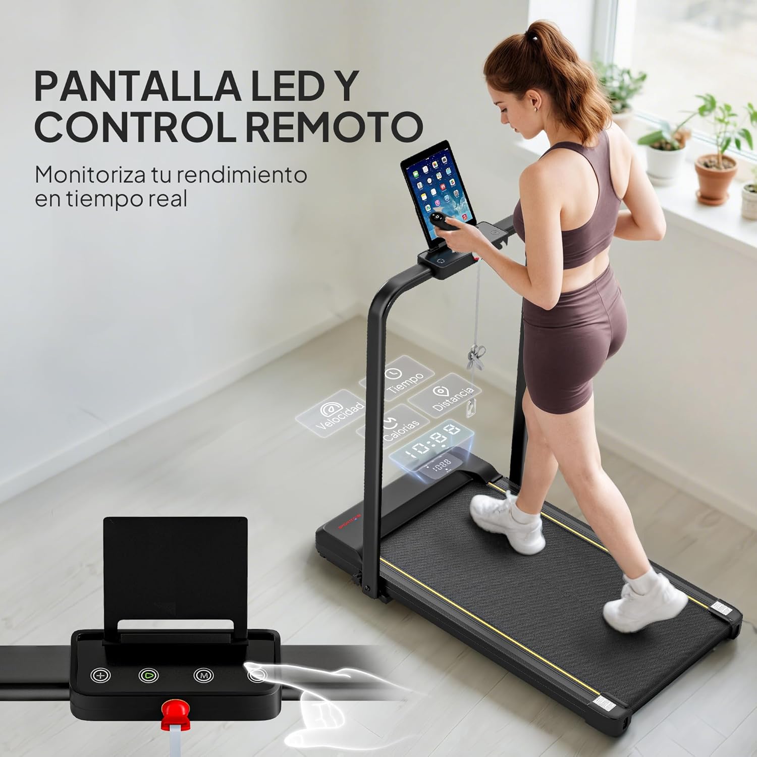 ORANGLES Foldable Treadmill Walking Pad Under Desk Running Machine with LED and Remote - full product showcase - Image 5 of 6 | suitable for professionals | Florida | Free Shipping ORANGLES