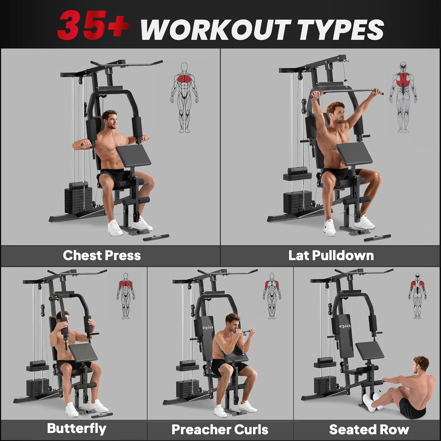 ORANGLES Home Gym System Multifunction 99Lbs Weight Stack Full Body Workout Station - high resolution display - Image 2 of 5 | perfect for office | California | Free Shipping ORANGLES