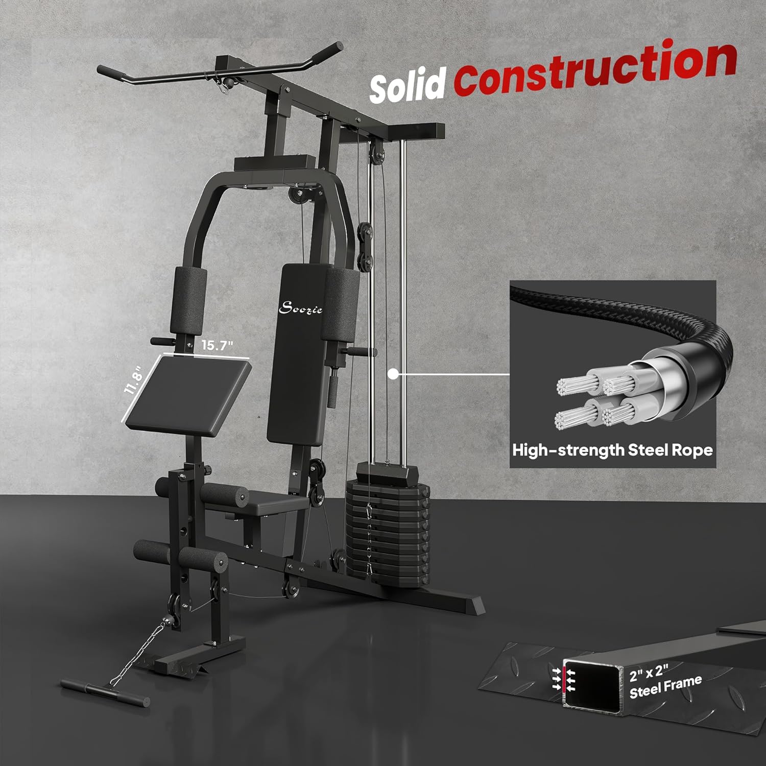 ORANGLES Home Gym System Multifunction 99Lbs Weight Stack Full Body Workout Station - detailed closeup view - Image 3 of 5 | great for travel | Texas | Free Shipping ORANGLES