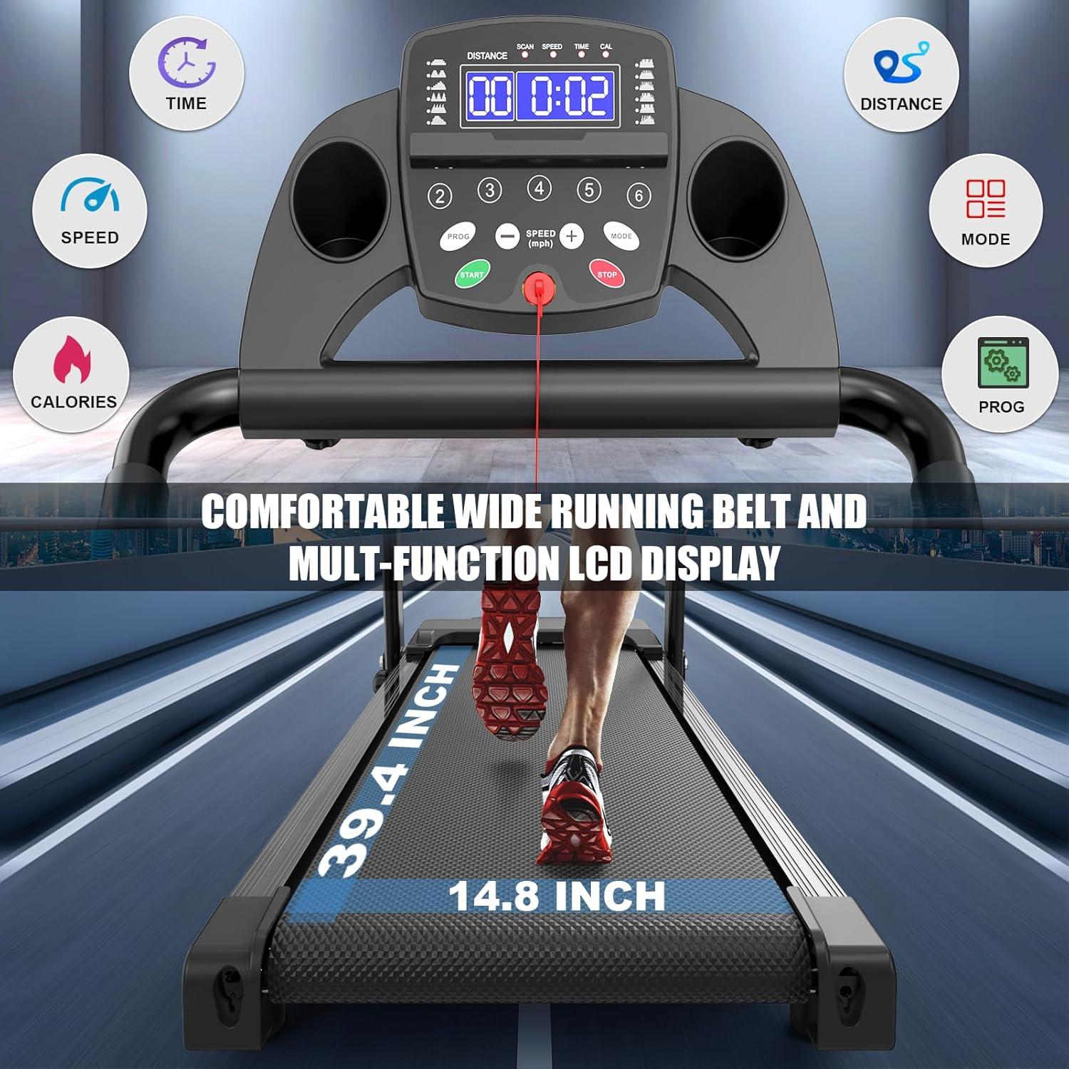 ORANGLES Best Portable Treadmill Foldable 2.5HP Fitness Walking Machine with APP Control - angled perspective - Image 4 of 4 | excellent for daily use | New York | Free Shipping ORANGLES