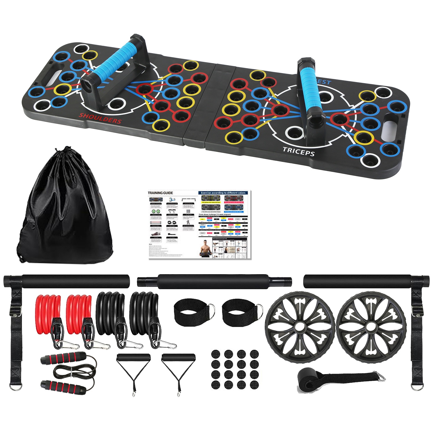ORANGLES Foldable Push Up Board 15‑in‑1 Multifunctional Home Gym Strength Training Kit - high resolution display - Image 2 of 5 | perfect for office | California | Free Shipping ORANGLES