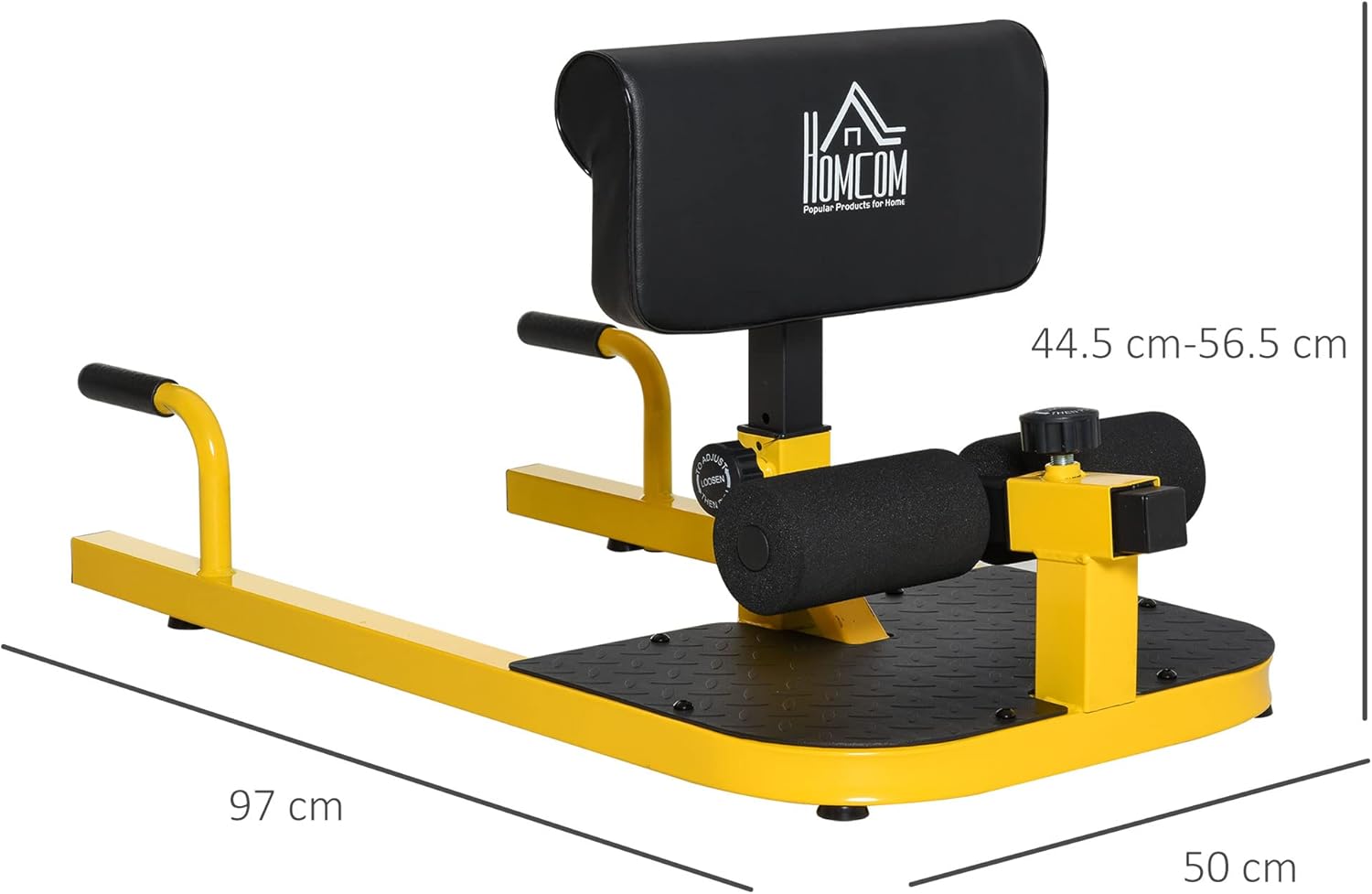ORANGLES Push Up Machine 3‑in‑1 Padded Sit Up and Sissy Squat Trainer for Home Gym (Yellow) - elegant presentation - Image 6 of 6 | designed for enthusiasts | Illinois | Free Shipping ORANGLES