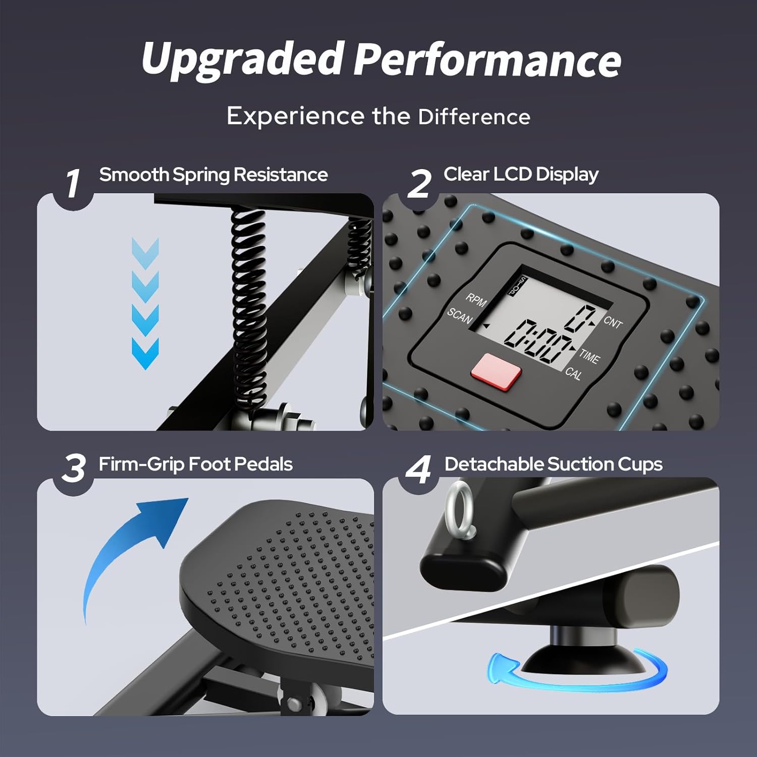ORANGLES Ski Machines Fitness Sliding Indoor Ski Simulator with Resistance Bands - detailed closeup view - Image 3 of 6 | great for travel | Texas | Free Shipping ORANGLES