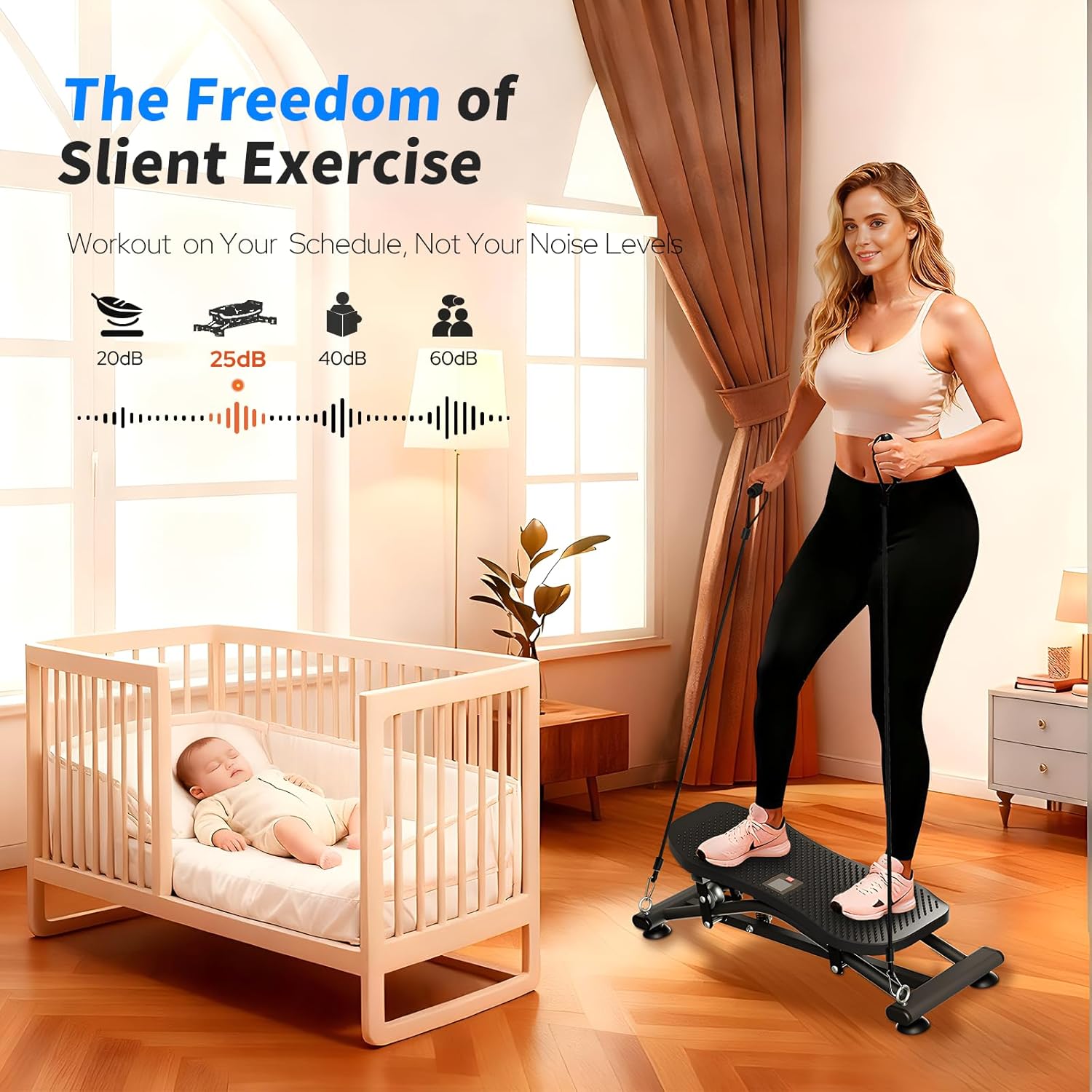 ORANGLES Ski Machines Fitness Sliding Indoor Ski Simulator with Resistance Bands - elegant presentation - Image 6 of 6 | designed for enthusiasts | Illinois | Free Shipping ORANGLES