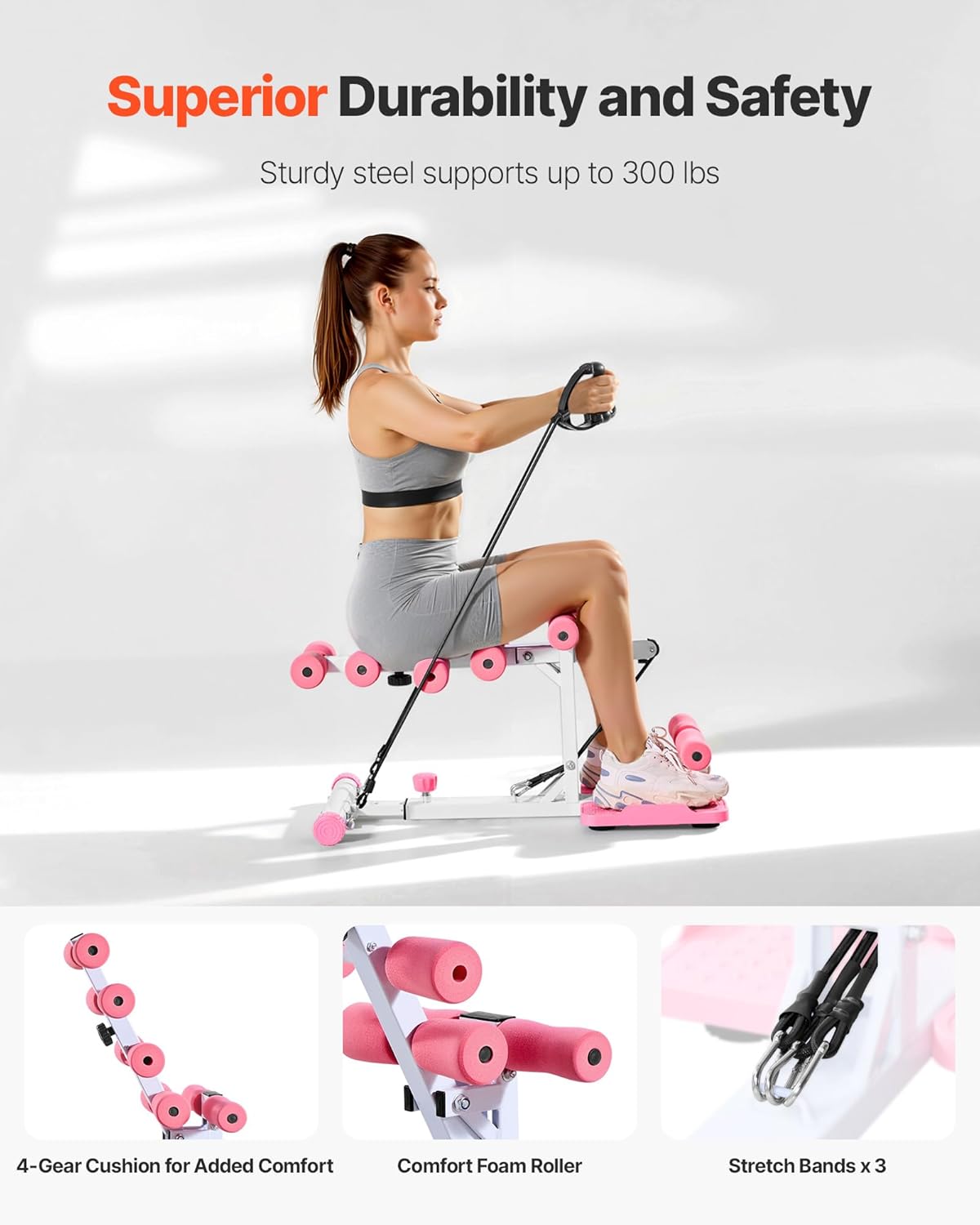 ORANGLES Squat Machine Deep Glute Trainer with Resistance Bands for Home Gym - detailed closeup view - Image 3 of 5 | great for travel | Texas | Free Shipping ORANGLES