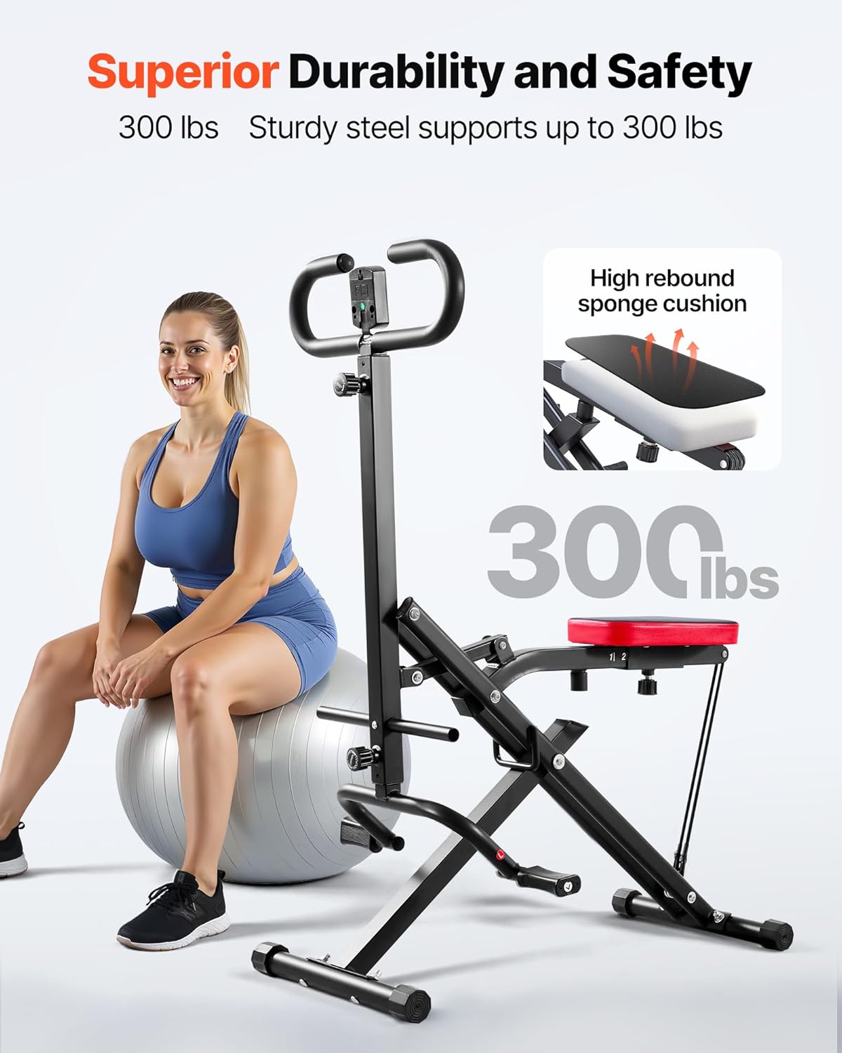 ORANGLES Squat Machine Deep Rowing Foldable Glute and Leg Trainer with Resistance Bands - detailed closeup view - Image 3 of 6 | great for travel | Texas | Free Shipping ORANGLES