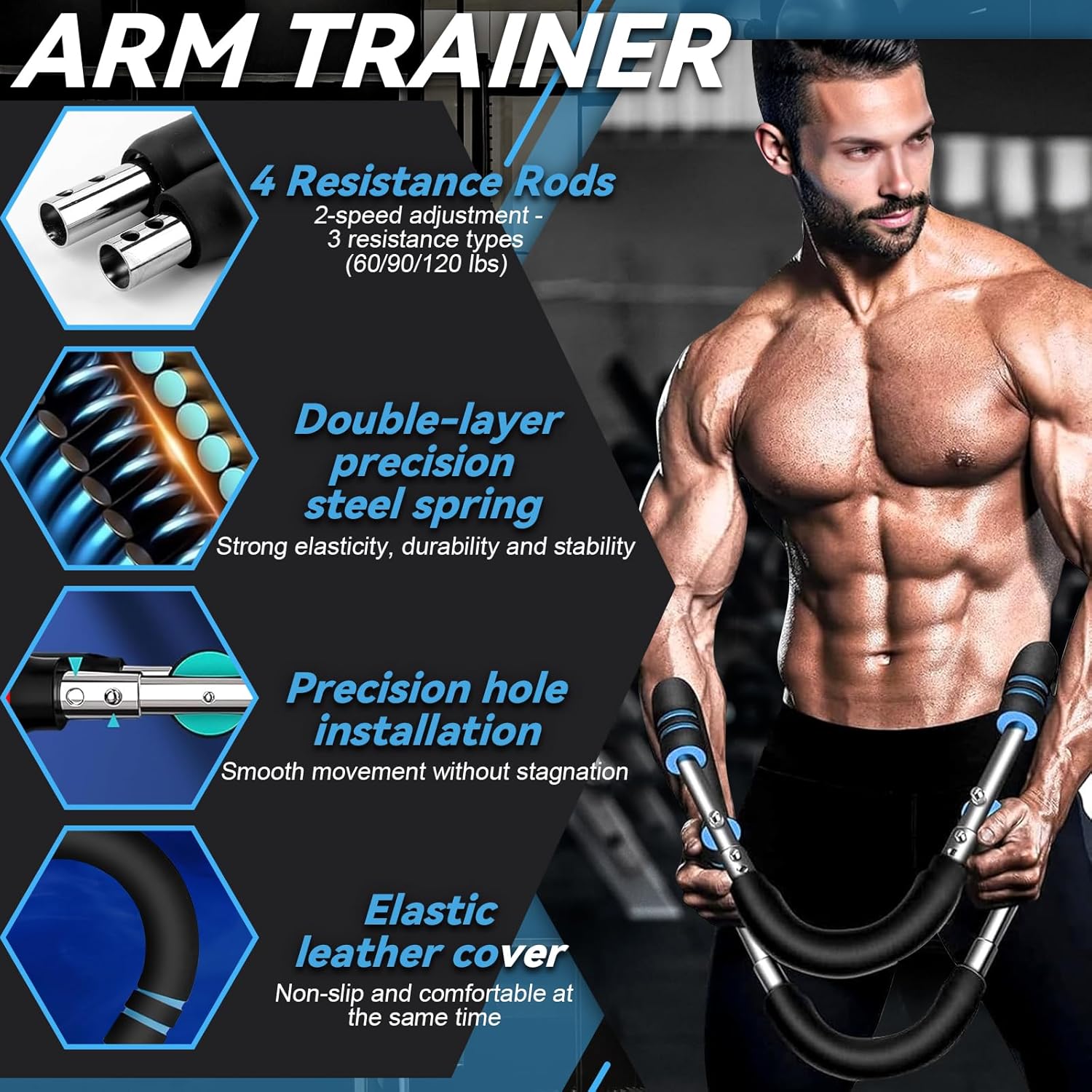 ORANGLES Multi‑Functional U‑Shaped Arm & Chest Strengthener – Adjustable Forearm Trainer for Home Gym - angled perspective - presenting advantages - Image 4 of 5 | fits any environment | Purchase Multi‑Functional U‑Shaped Arm & Chest Strengthener – Adjustable Forearm Trainer for Home Gym Michigan | Free Shipping ORANGLES