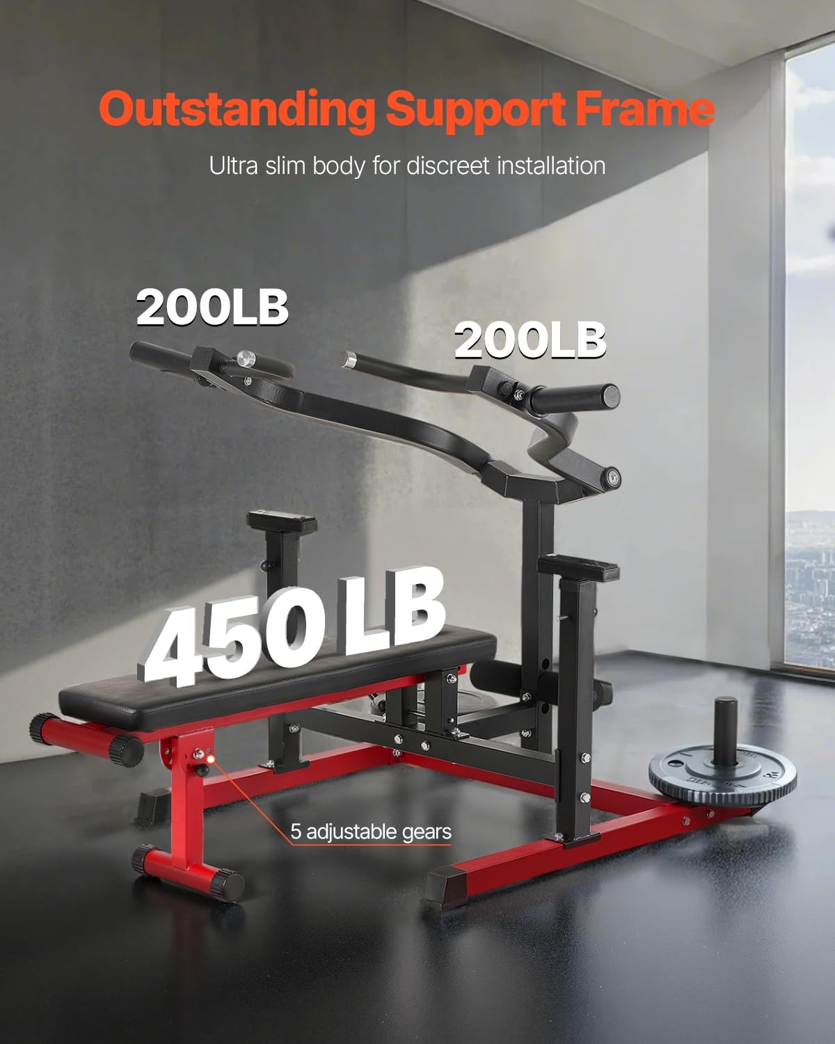 ORANGLES Chest Press Machine 450 LBS Adjustable Bench with Converging Arms for Home Gym - high resolution display - Image 2 of 6 | perfect for office | California | Free Shipping ORANGLES