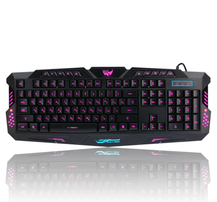 ORANGLES J10 Tricolor Backlight Gaming Keyboard Set – Wired Keyboard & Luminous Mouse - angled perspective - presenting advantages - Image 4 of 4 | fits any environment | Purchase J10 Tricolor Backlight Gaming Keyboard Set – Wired Keyboard & Luminous Mouse Michigan | Free Shipping ORANGLES