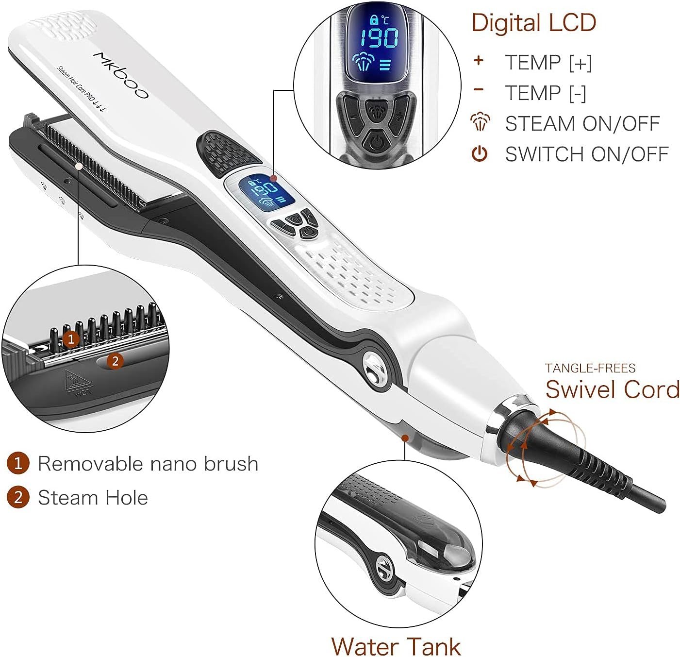 ORANGLES Japanese Hair Straightening Professional High‑Performance Hair Straightener for Smooth and Shiny Styling - detailed closeup view - Image 3 of 6 | great for travel | Texas | Free Shipping ORANGLES