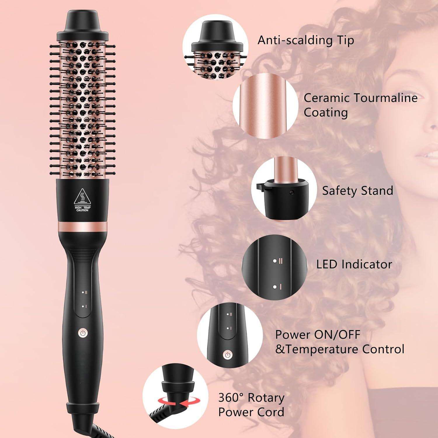 ORANGLES Best Hair Straightening Brush Meinuo Thermal Automatic Rotating Hot Comb and Hair Curler - high resolution display - Image 2 of 4 | perfect for office | California | Free Shipping ORANGLES