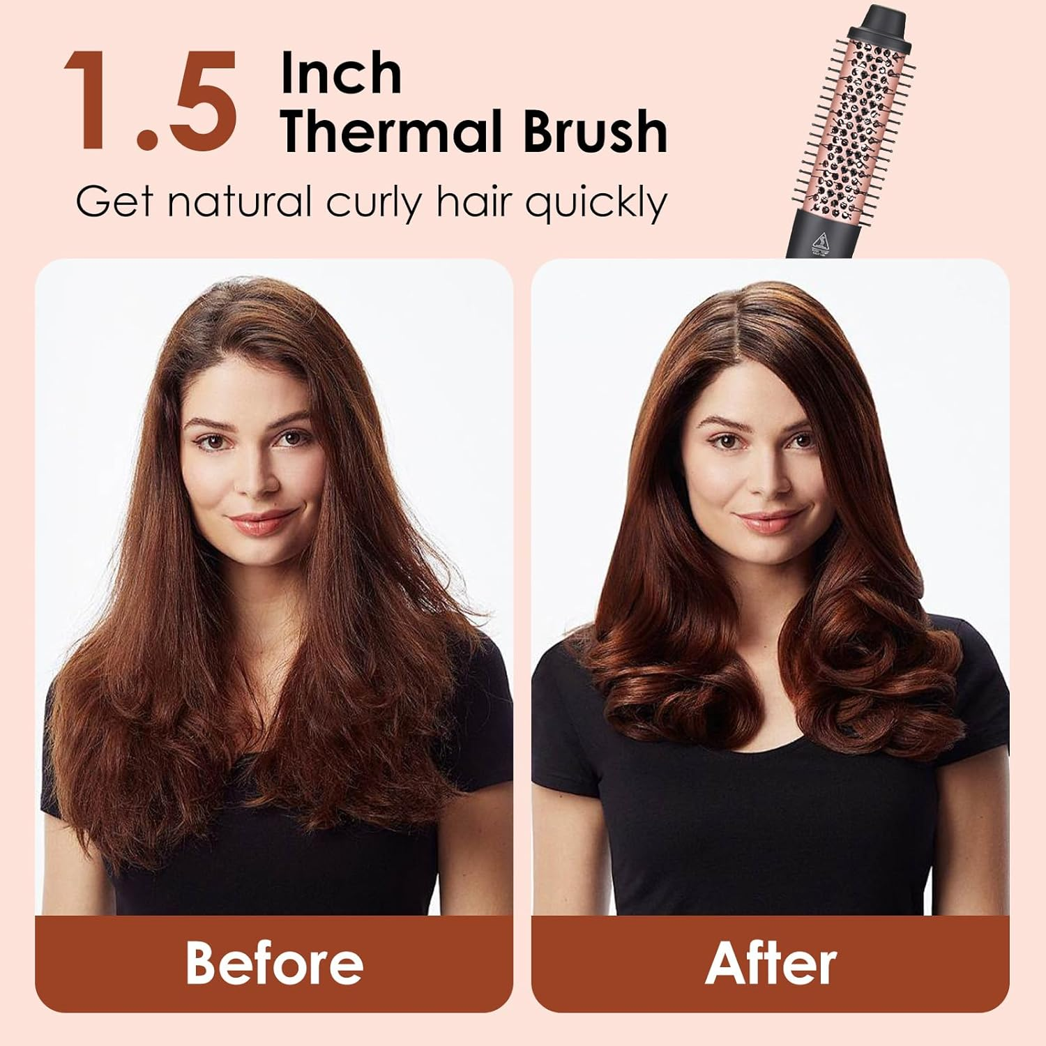 ORANGLES Best Hair Straightening Brush Meinuo Thermal Automatic Rotating Hot Comb and Hair Curler - angled perspective - Image 4 of 4 | excellent for daily use | New York | Free Shipping ORANGLES