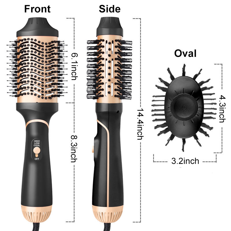 ORANGLES Hair Straightener Brush One Step Hot Air Dryer with Fast Styling and Ergonomic Design - detailed closeup view - Image 3 of 3 | great for travel | Texas | Free Shipping ORANGLES