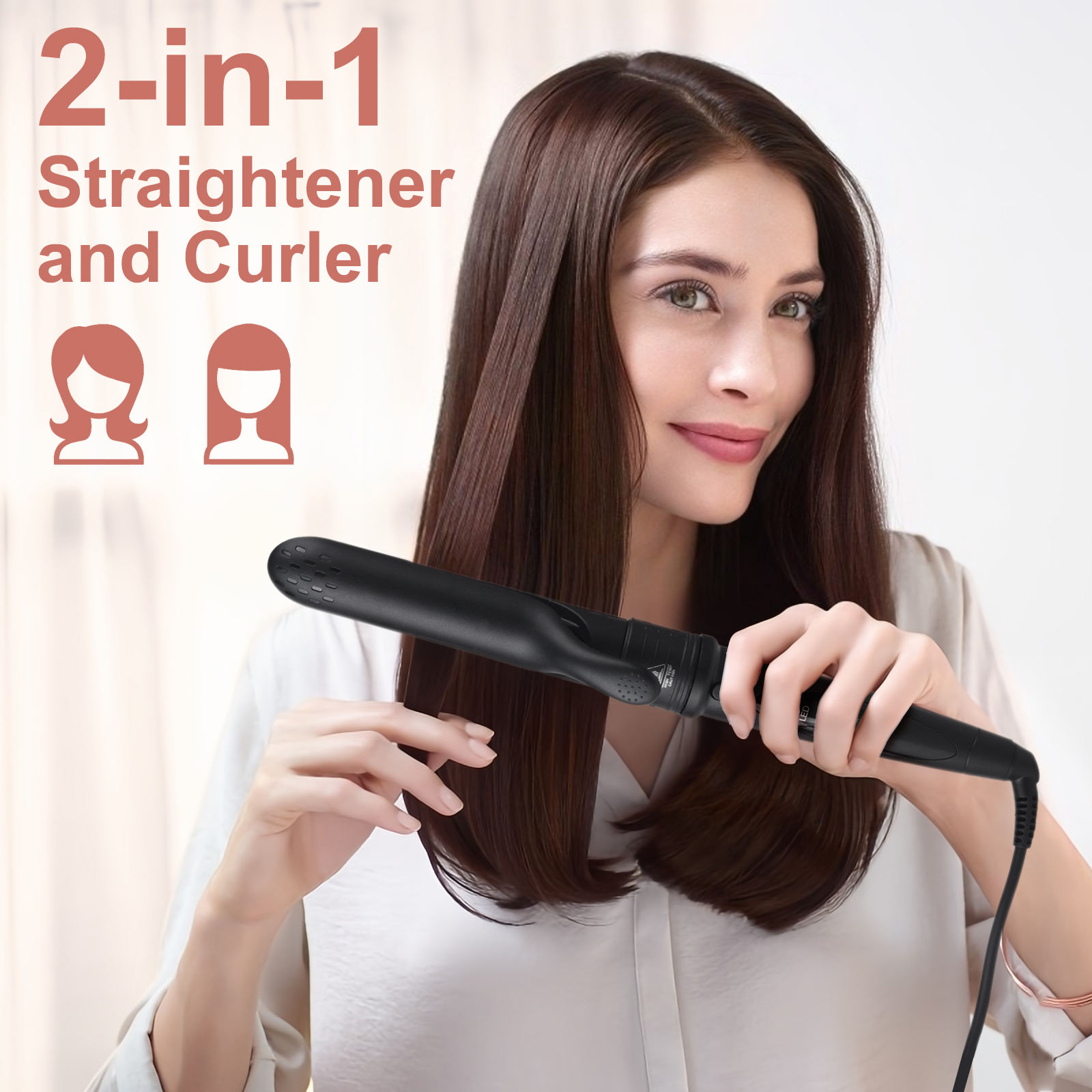 ORANGLES Dyson Hair Straightener 5‑in‑1 Interchangeable Curling Iron Set LED Electric Straightener and Curler - angled perspective - Image 4 of 5 | excellent for daily use | New York | Free Shipping ORANGLES