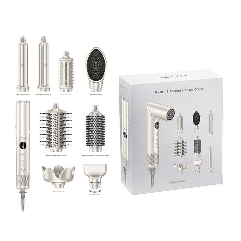 ORANGLES Hair Styler 1600W 8‑in‑1 Ceramic Ionic Dryer with Brushes and Curling Iron for Salon Styling - detailed closeup view - Image 3 of 3 | great for travel | Texas | Free Shipping ORANGLES