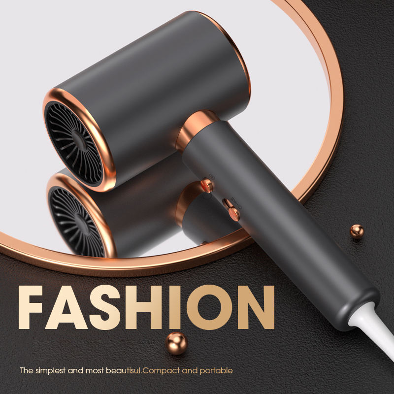 ORANGLES Best Hair Dryer Black Gold High‑Power Blue Ion Technology with High‑Speed Diffuser for Salon Styling - high resolution display - Image 2 of 4 | perfect for office | California | Free Shipping ORANGLES