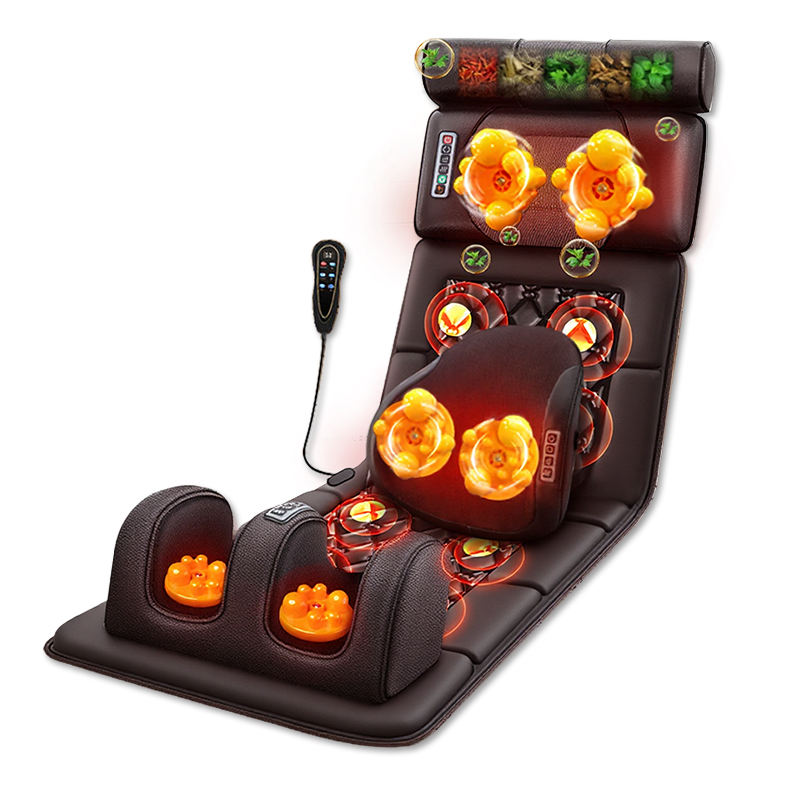 2026 Upgrade Full Body Massage Cushion – Heated Lumbar Pillow & Foot Roller