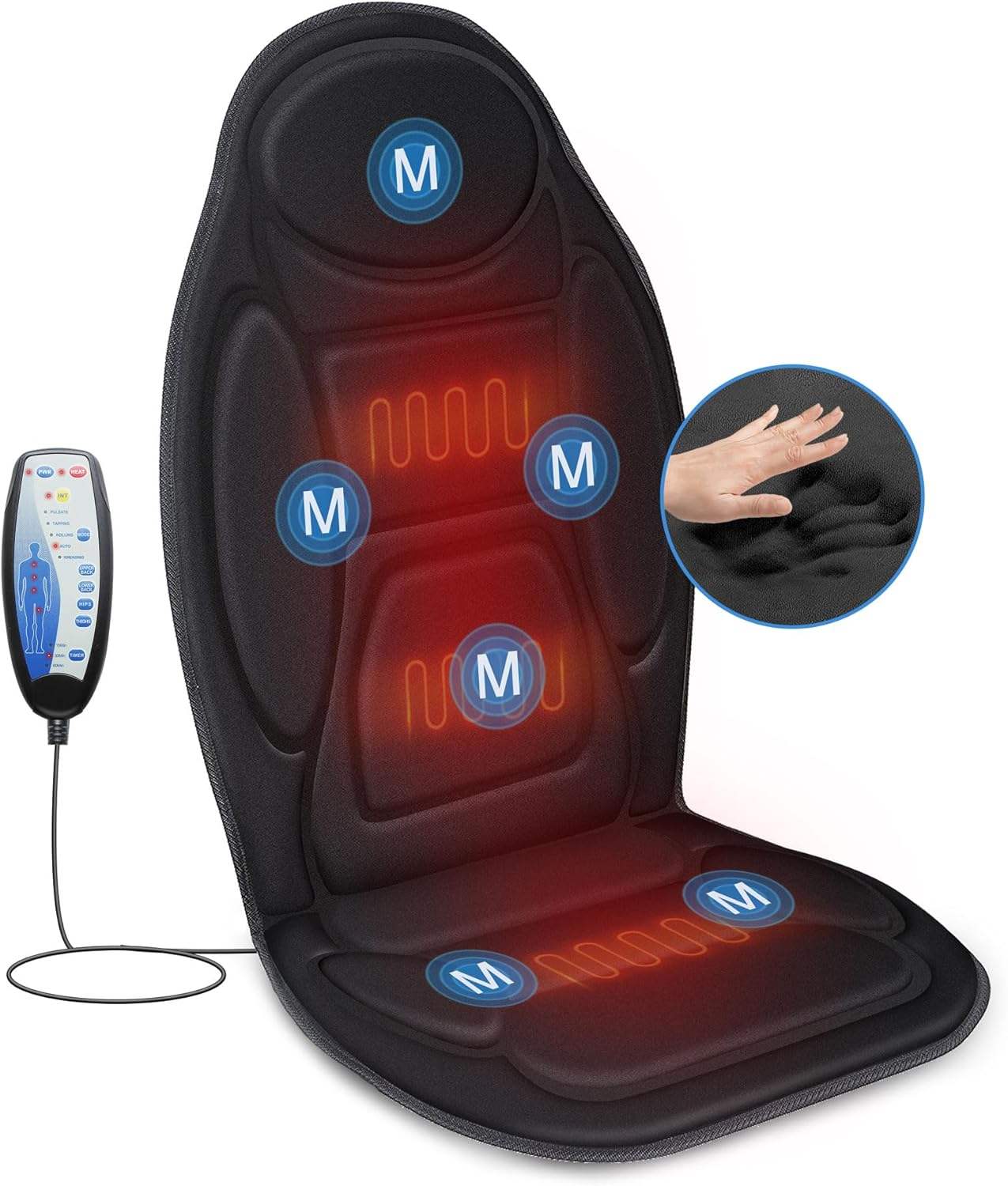 ORANGLES Best Back Massager Phenitech Heated Vibration Cushion with 5 Motors and 5 Modes - minimalist style - showcasing main attributes - Image 1724 of 10 | great for travel | Purchase Best Back Massager Phenitech Heated Vibration Cushion with 5 Motors and 5 Modes Philadelphia | Free Shipping ORANGLES
