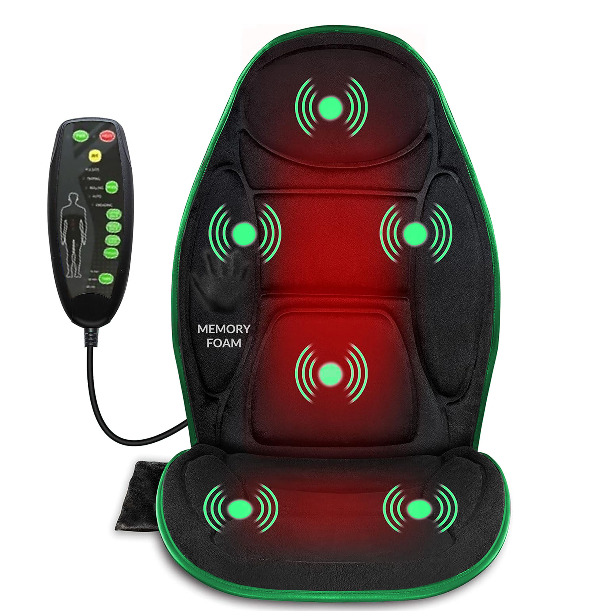 ORANGLES Best Back Massager Phenitech Heated Vibration Cushion with 5 Motors and 5 Modes - angled perspective - Image 4 of 6 | excellent for daily use | New York | Free Shipping ORANGLES