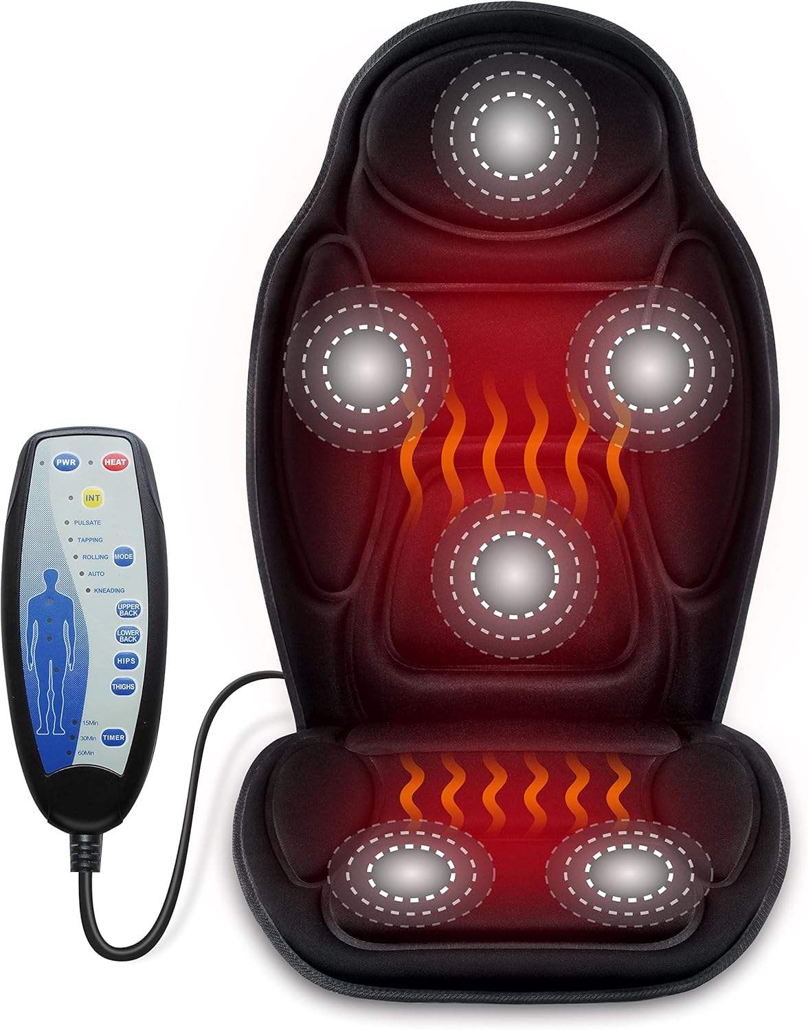 ORANGLES Best Back Massager Phenitech Heated Vibration Cushion with 5 Motors and 5 Modes - full product showcase - Image 5 of 6 | suitable for professionals | Florida | Free Shipping ORANGLES