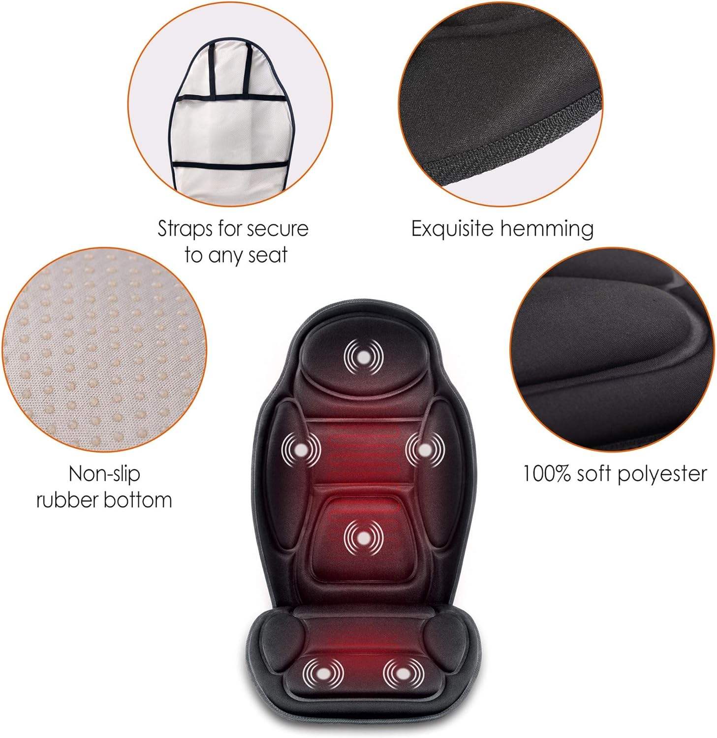 ORANGLES Best Back Massager Phenitech Heated Vibration Cushion with 5 Motors and 5 Modes - elegant presentation - Image 6 of 6 | designed for enthusiasts | Illinois | Free Shipping ORANGLES
