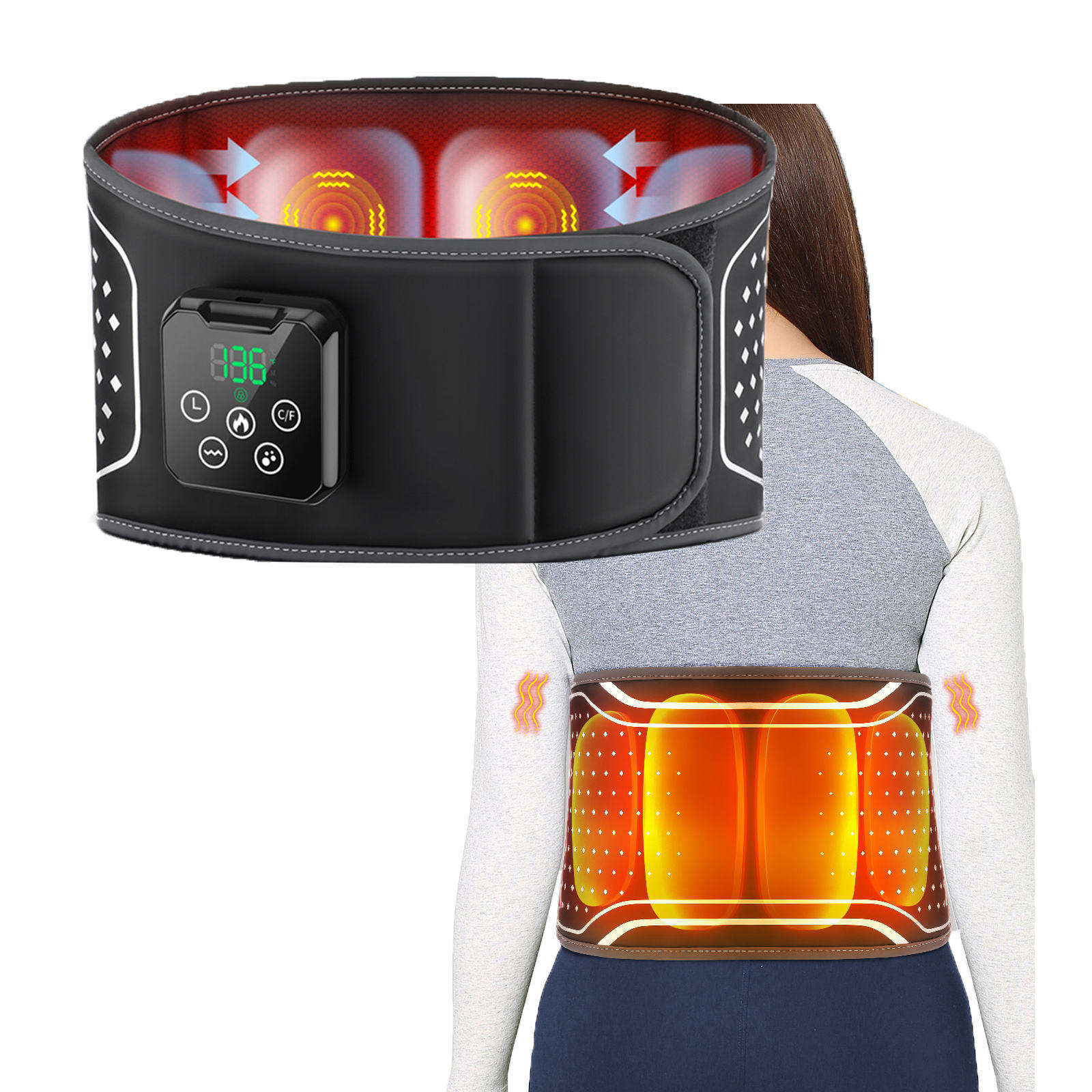 ORANGLES Back Massager Eveekon Heated Vibration Brace Lumbar Traction Waist Support - elegant presentation - Image 1626 of 10 | designed for enthusiasts | Virginia | Free Shipping ORANGLES