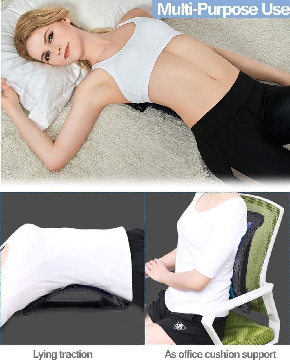 ORANGLES Lumbar Traction Device Stepless Gear Adjustment ABS Back Massager Stretcher - detailed closeup view - Image 3 of 5 | great for travel | Texas | Free Shipping ORANGLES