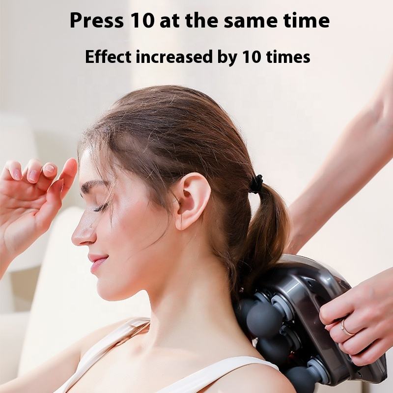 ORANGLES Deep Tissue Massage Gun Professional 10 Head 9 Speed Full Body Relief Device - angled perspective - Image 4 of 6 | excellent for daily use | New York | Free Shipping ORANGLES